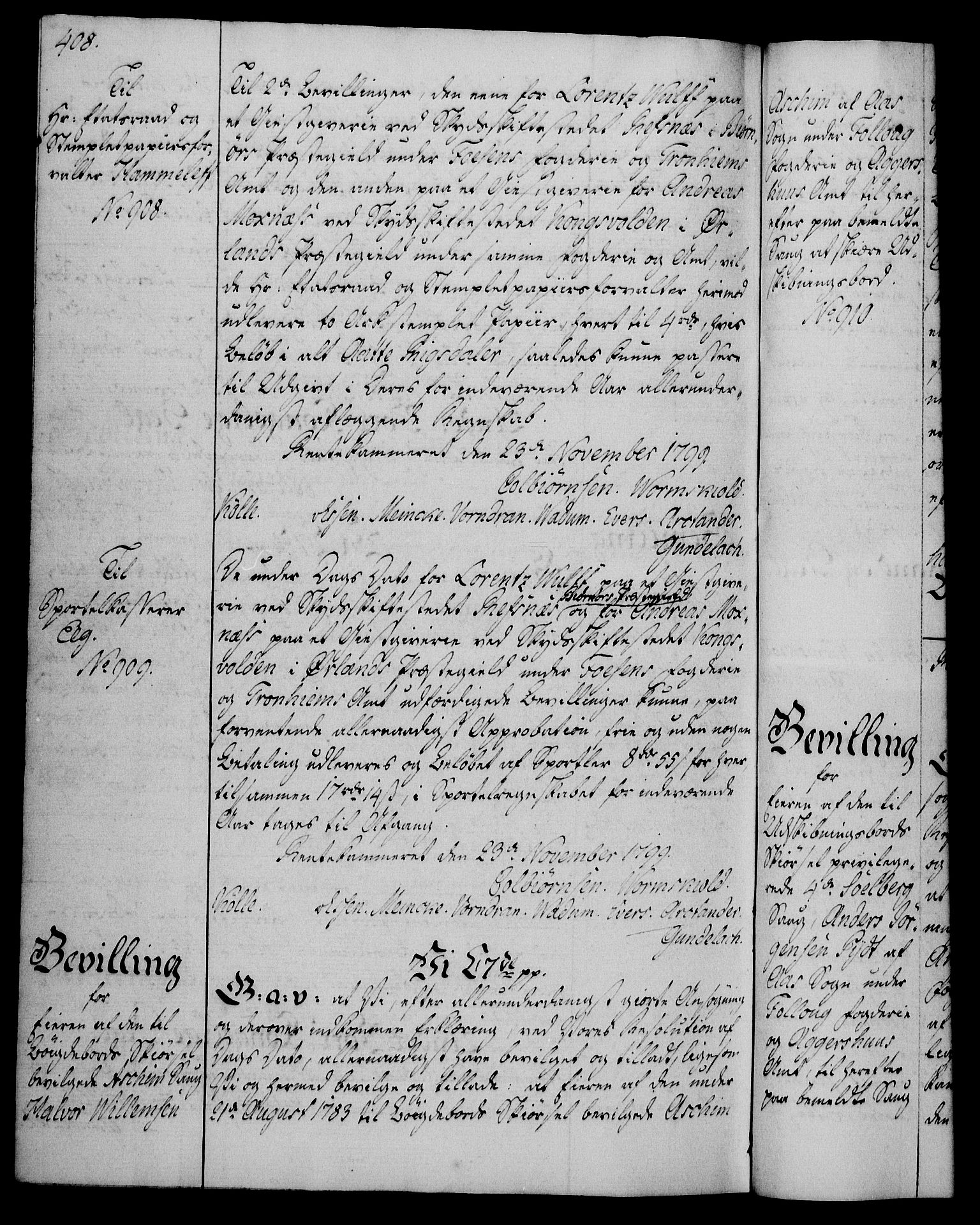 Rentekammeret, Kammerkanselliet, AV/RA-EA-3111/G/Gg/Gga/L0016: Norsk ekspedisjonsprotokoll med register (merket RK 53.16), 1794-1800, p. 408