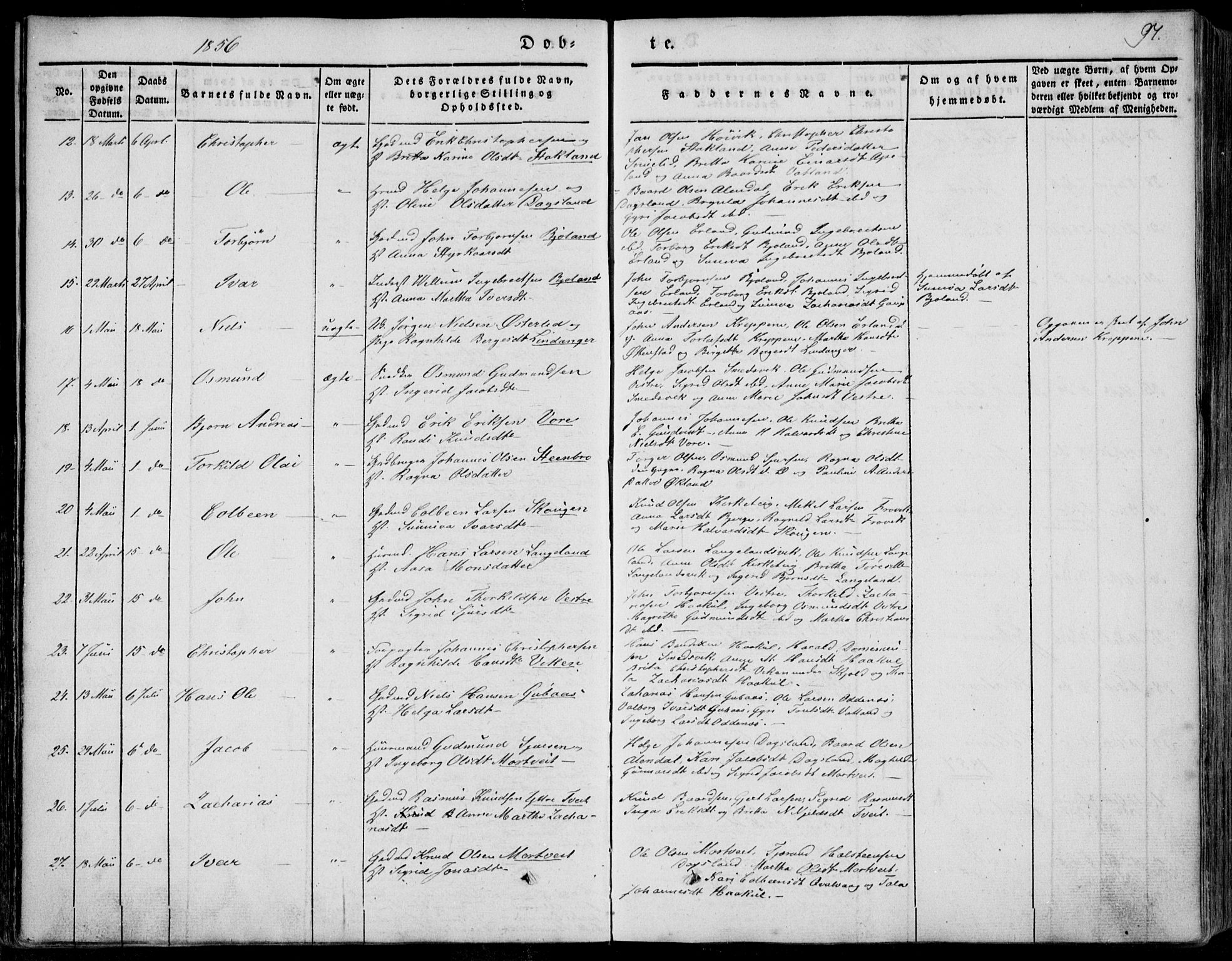 Skjold sokneprestkontor, SAST/A-101847/H/Ha/Haa/L0006: Parish register (official) no. A 6.1, 1835-1858, p. 97