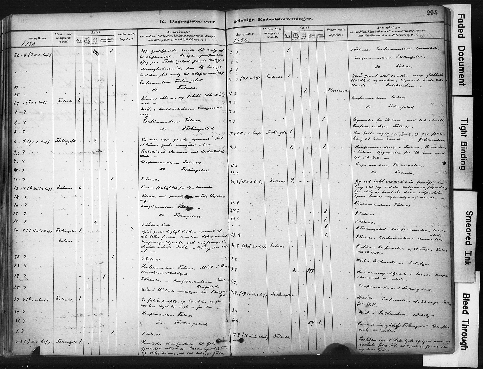 Skudenes sokneprestkontor, AV/SAST-A -101849/H/Ha/Haa/L0009: Parish register (official) no. A 6, 1882-1912, p. 294