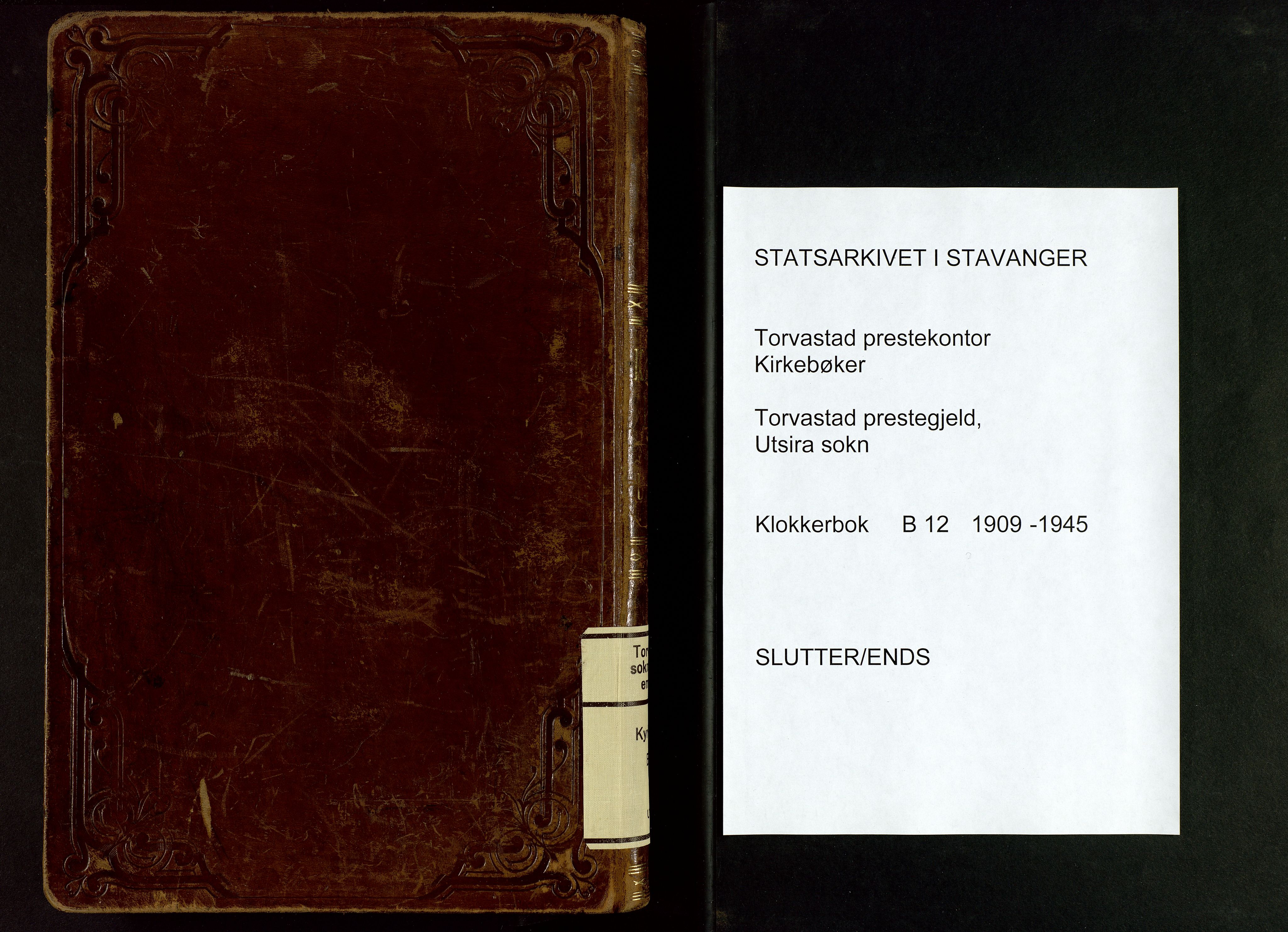 Torvastad sokneprestkontor, AV/SAST-A -101857/H/Ha/Hab/L0012: Parish register (copy) no. B 12, 1909-1945