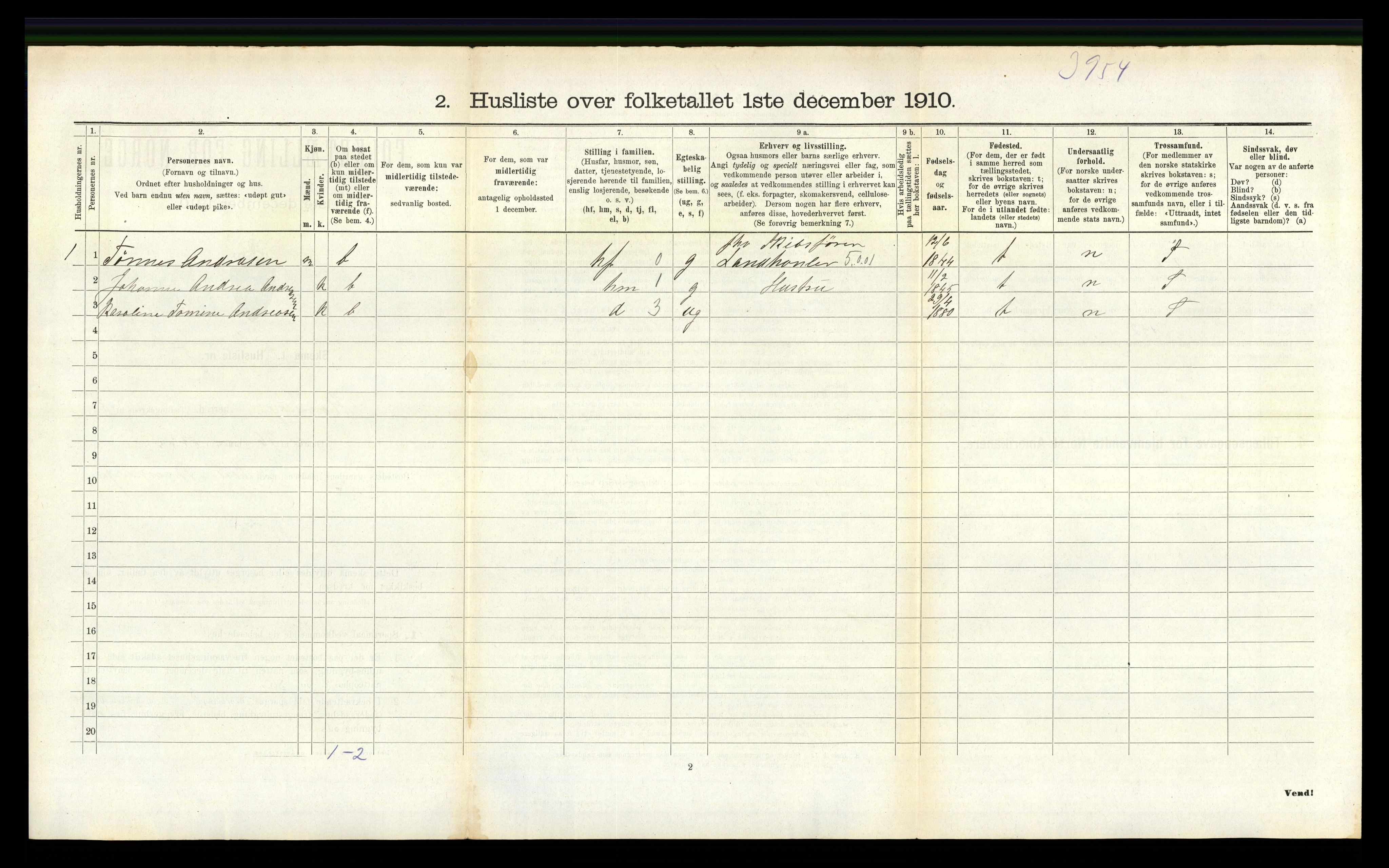 RA, 1910 census for Høvåg, 1910, p. 738