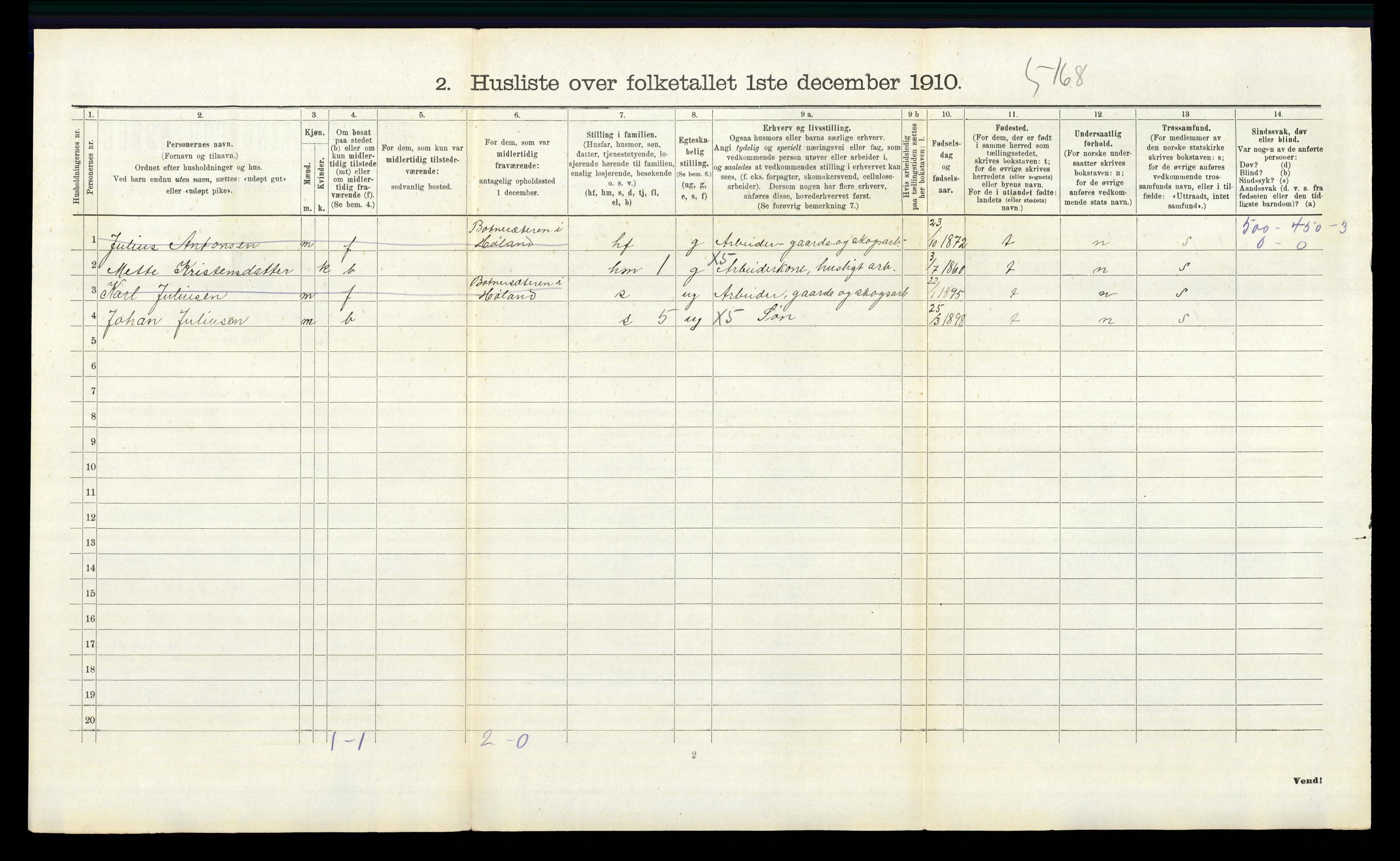 RA, 1910 census for Høland, 1910, p. 344