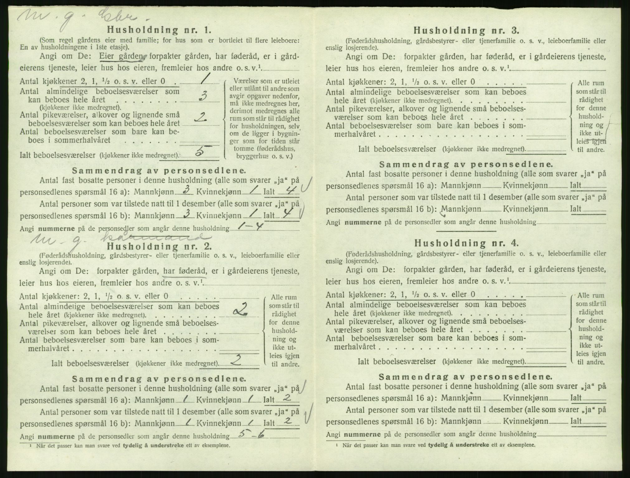 SAT, 1920 census for Veøy, 1920, p. 872