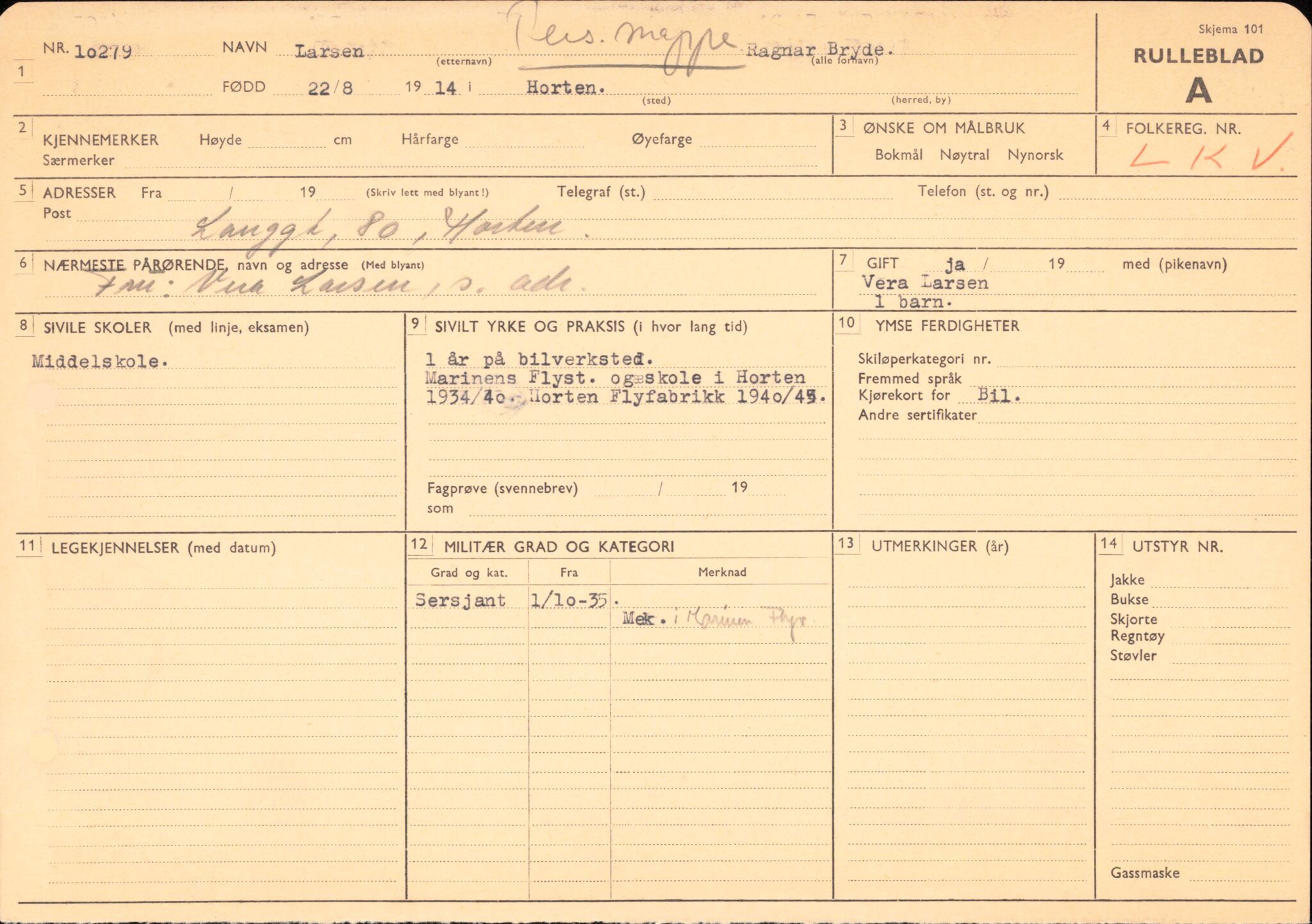 Forsvaret, Forsvarets overkommando/Luftforsvarsstaben, RA/RAFA-4079/P/Pa/L0037: Personellpapirer, 1914, p. 36