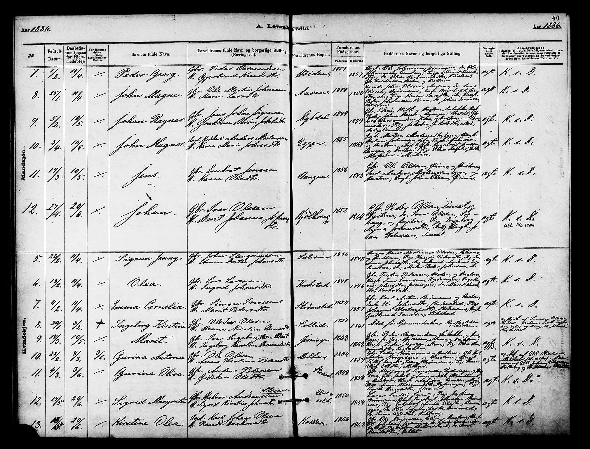 Målselv sokneprestembete, SATØ/S-1311/G/Ga/Gaa/L0009kirke: Parish register (official) no. 9, 1878-1889, p. 40
