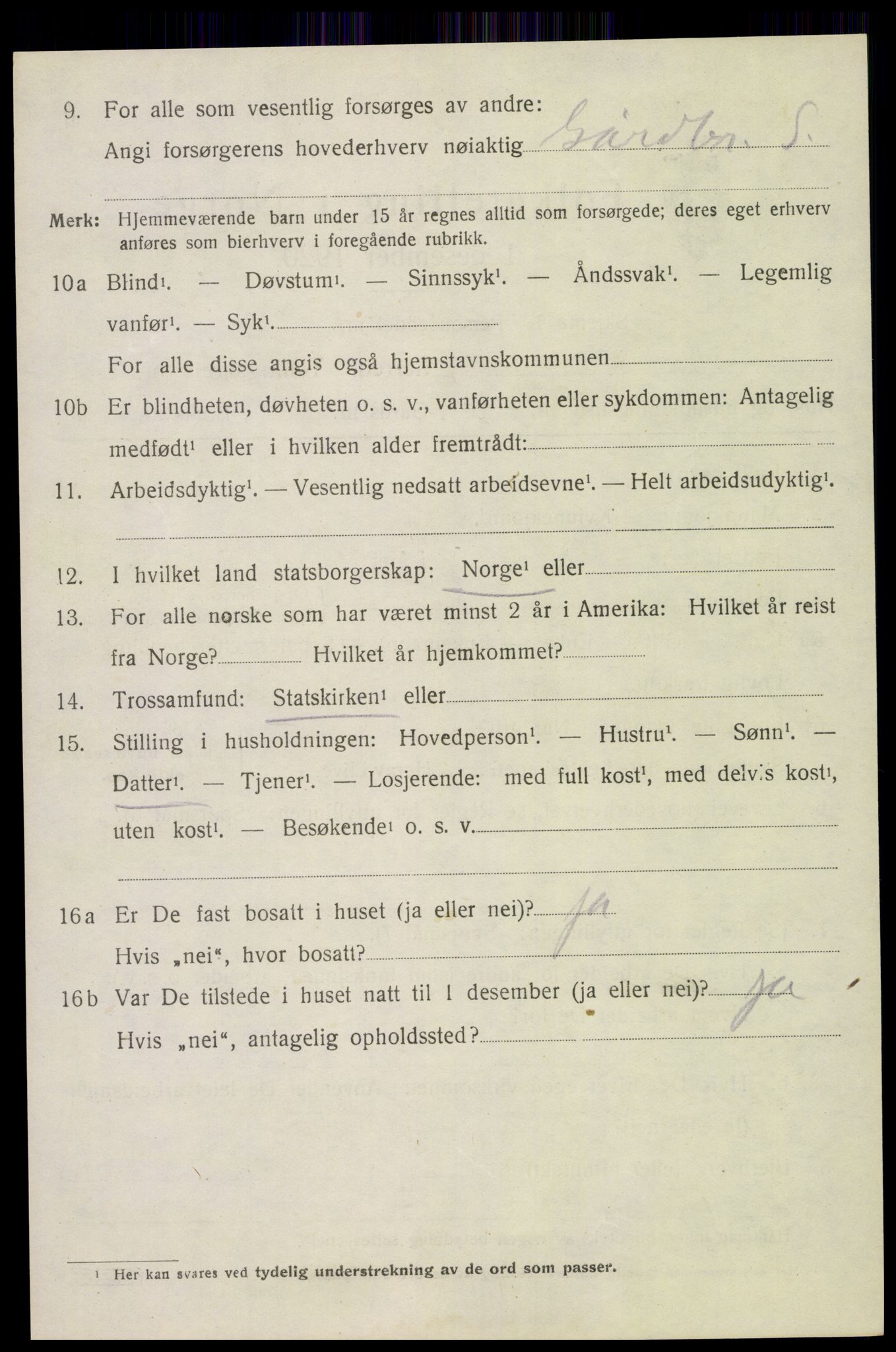 SAH, 1920 census for Gran, 1920, p. 6645