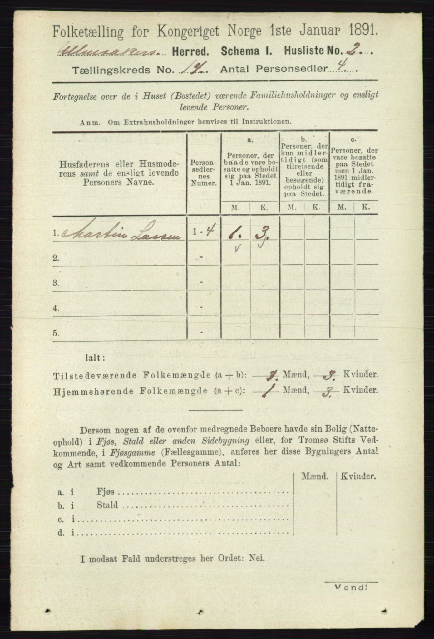 RA, 1891 census for 0235 Ullensaker, 1891, p. 6292