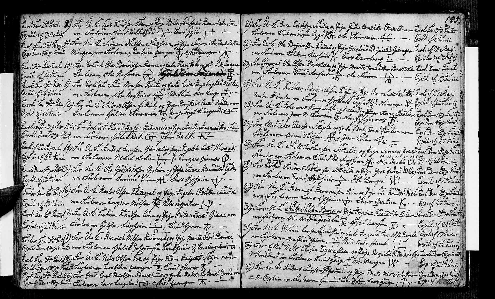 Voss sokneprestembete, AV/SAB-A-79001/H/Haa: Parish register (official) no. A 7, 1731-1773, p. 145