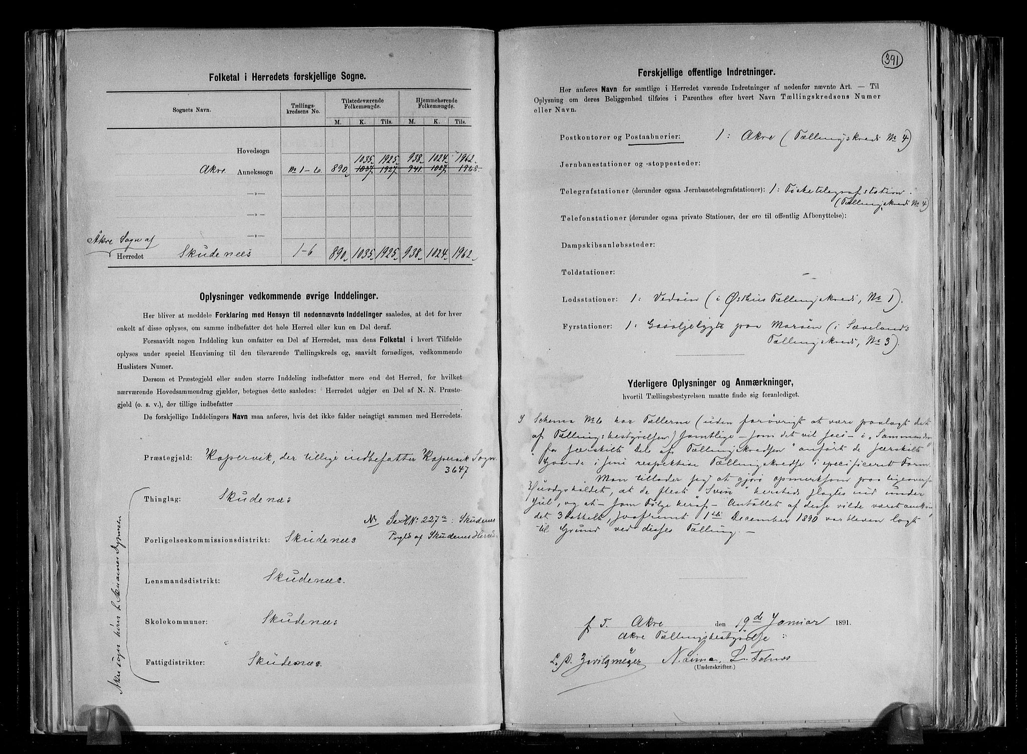 RA, 1891 census for 1150 Skudenes, 1891, p. 4