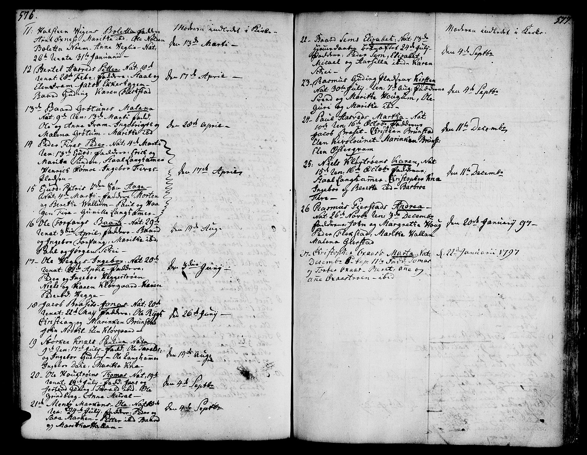 Ministerialprotokoller, klokkerbøker og fødselsregistre - Nord-Trøndelag, SAT/A-1458/746/L0440: Parish register (official) no. 746A02, 1760-1815, p. 576-577