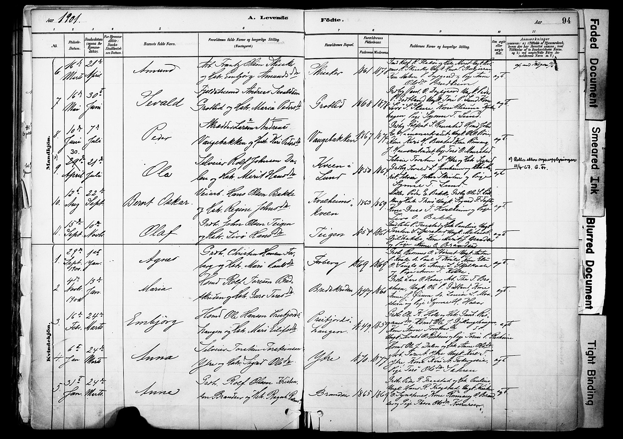 Skjåk prestekontor, SAH/PREST-072/H/Ha/Haa/L0003: Parish register (official) no. 3, 1880-1907, p. 94