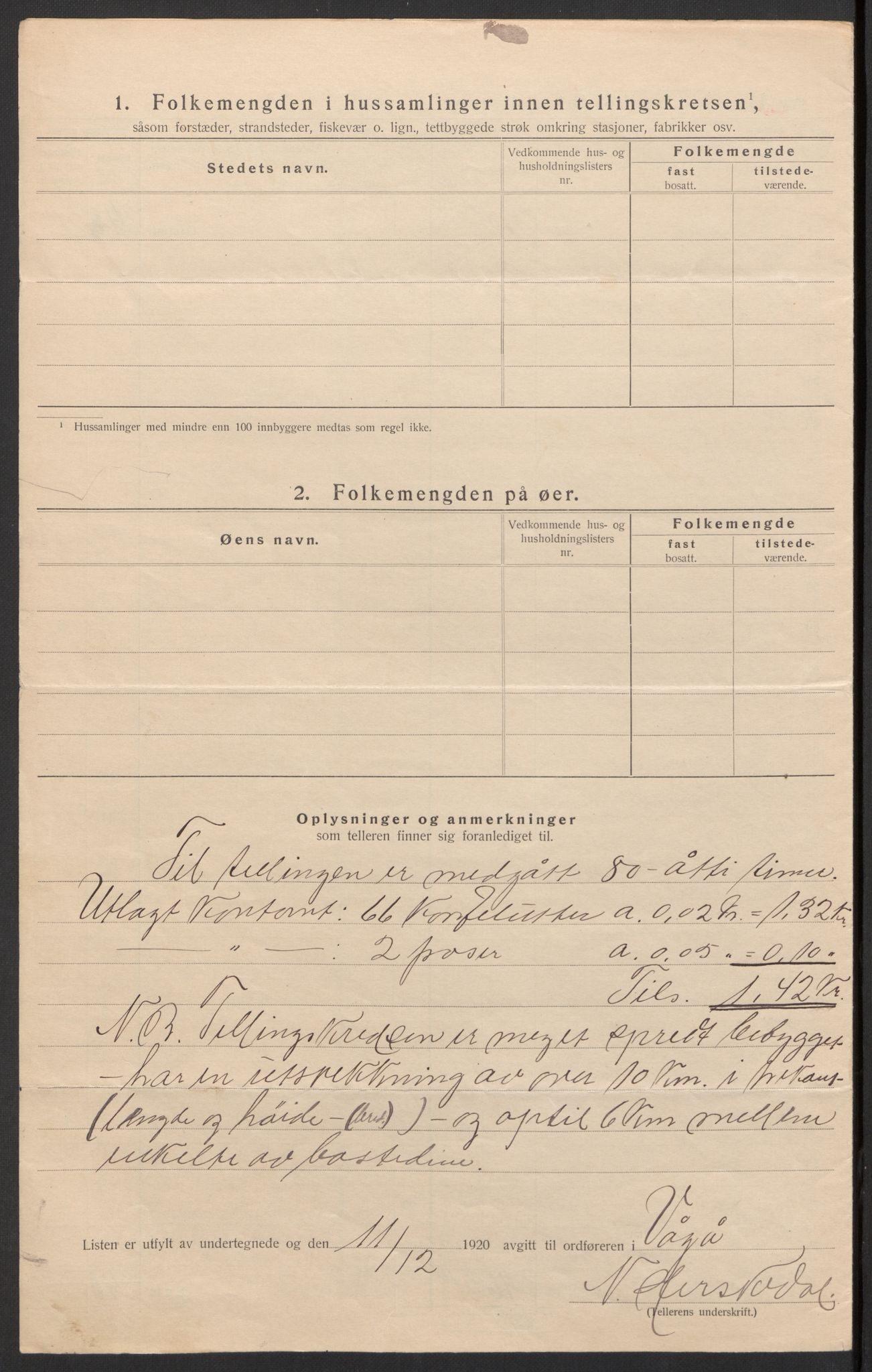 SAH, 1920 census for Vågå, 1920, p. 16