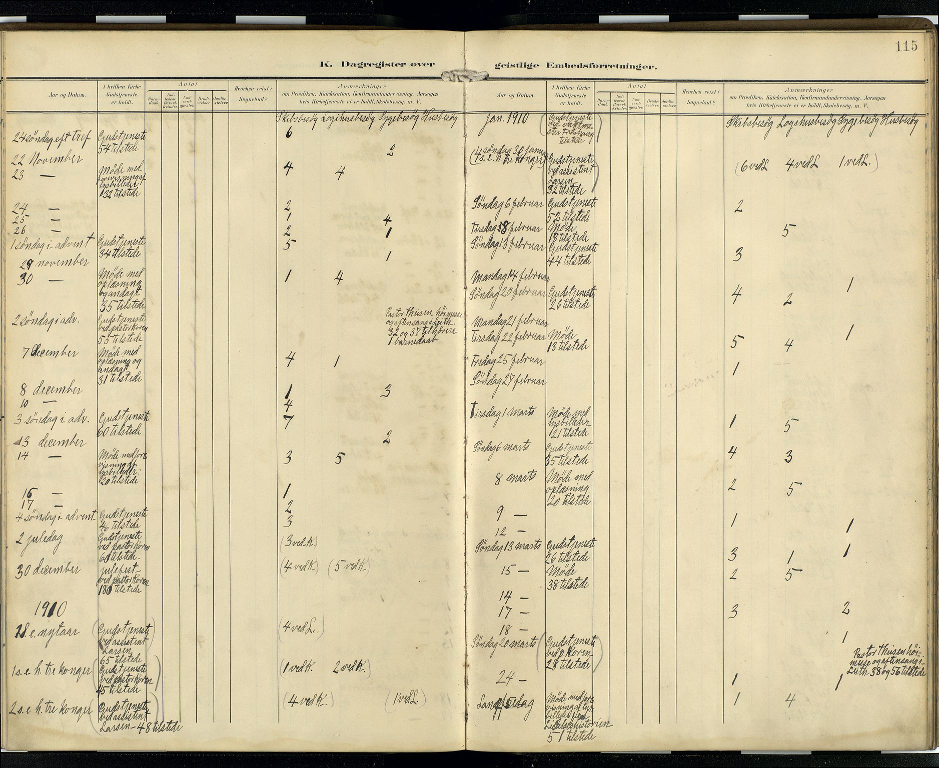 Den norske sjømannsmisjon i utlandet/Skotske havner (Leith, Glasgow), SAB/SAB/PA-0100/H/Ha/Hab/L0001: Parish register (official) no. A 1, 1902-1931, p. 114b-115a