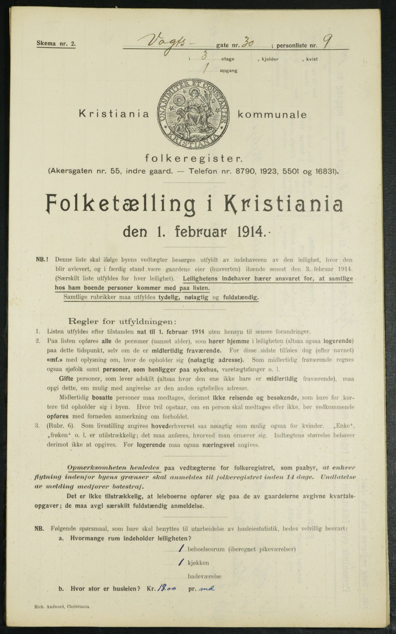 OBA, Municipal Census 1914 for Kristiania, 1914, p. 125570