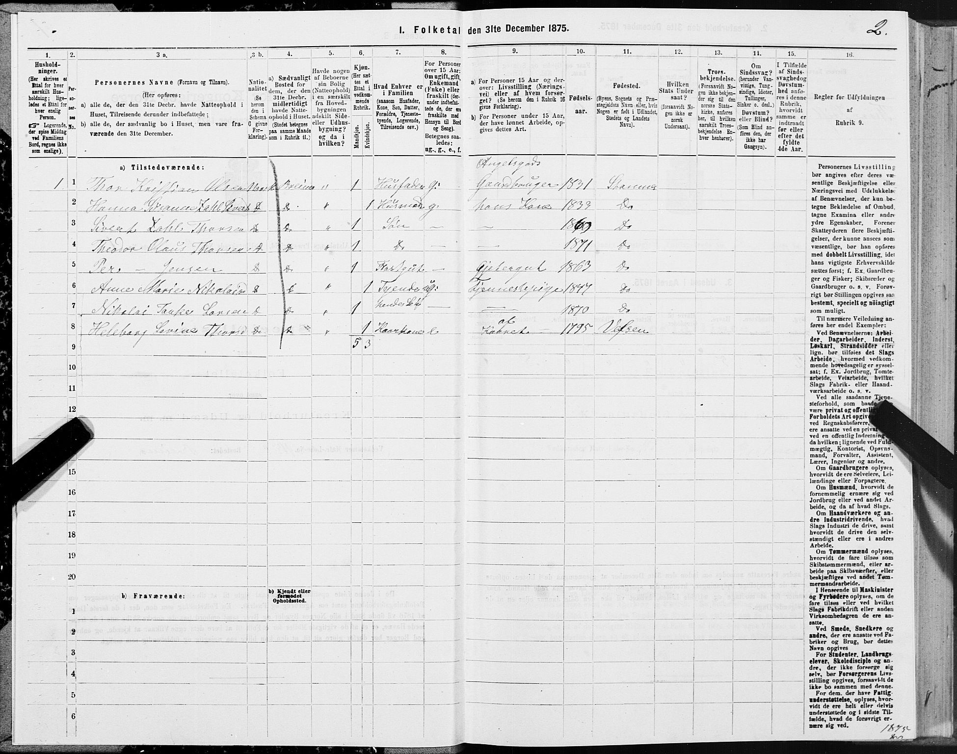 SAT, 1875 census for 1820P Alstahaug, 1875, p. 3002