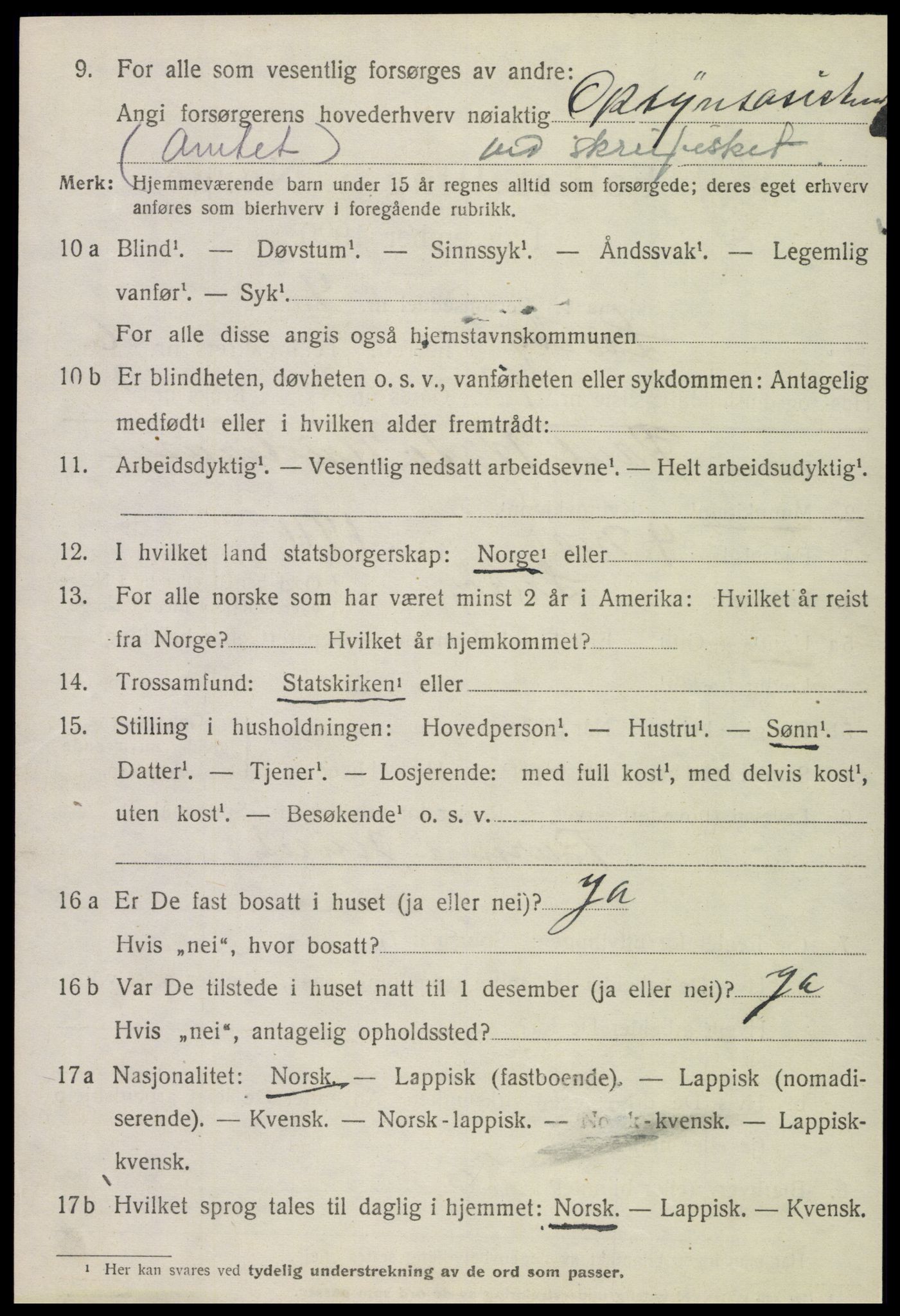 SAT, 1920 census for Lurøy, 1920, p. 3590