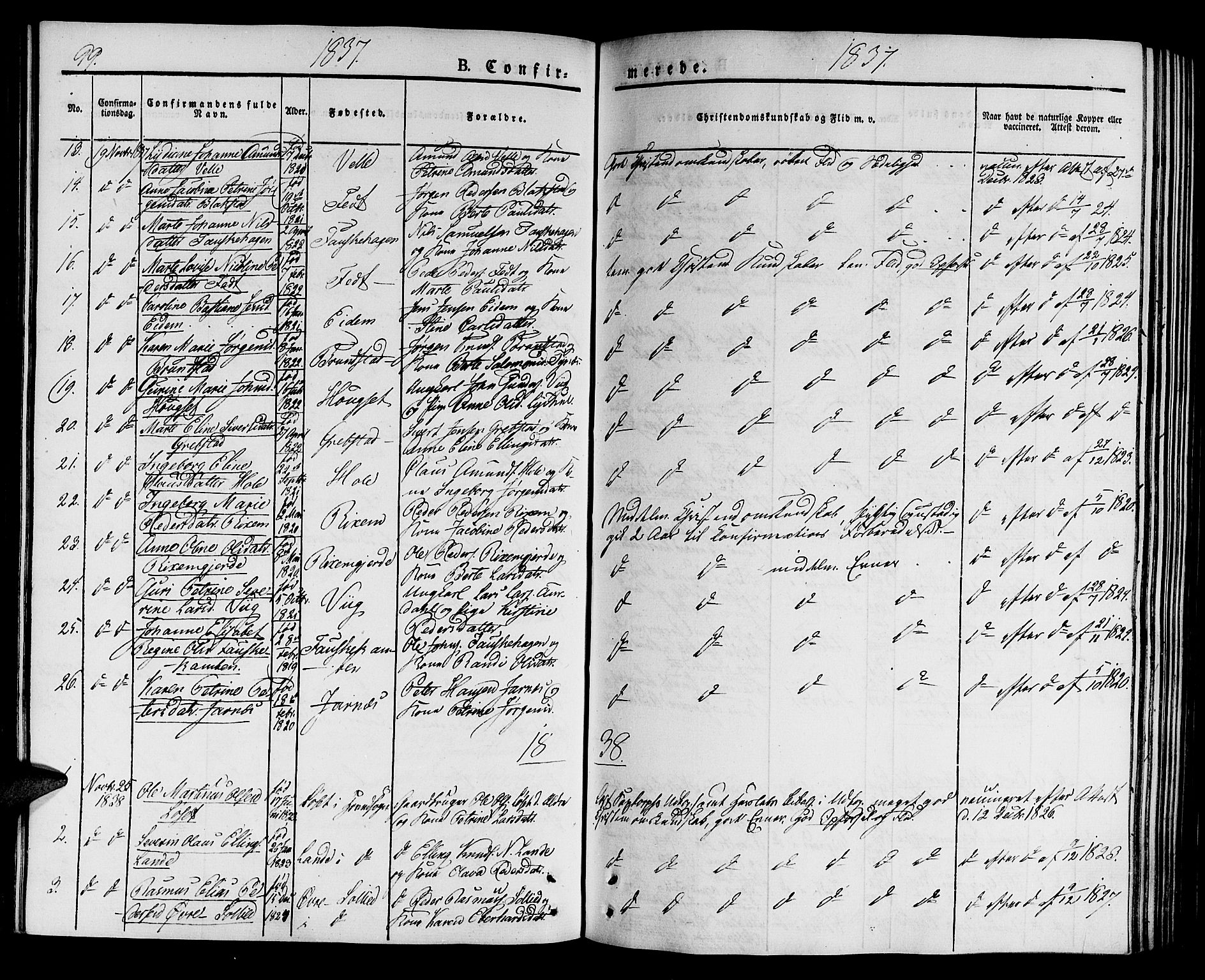 Ministerialprotokoller, klokkerbøker og fødselsregistre - Møre og Romsdal, SAT/A-1454/522/L0311: Parish register (official) no. 522A06, 1832-1842, p. 99