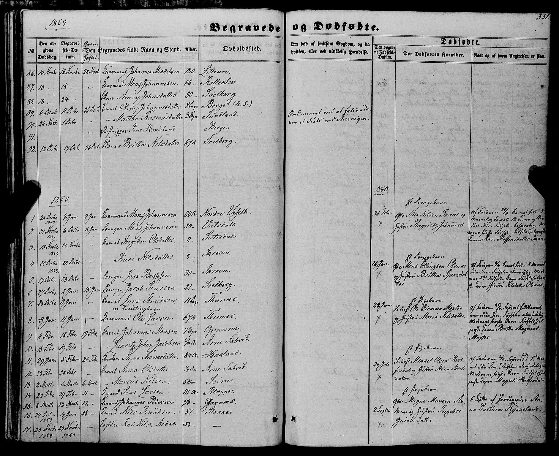 Haus sokneprestembete, SAB/A-75601/H/Haa: Parish register (official) no. A 17, 1858-1870, p. 331