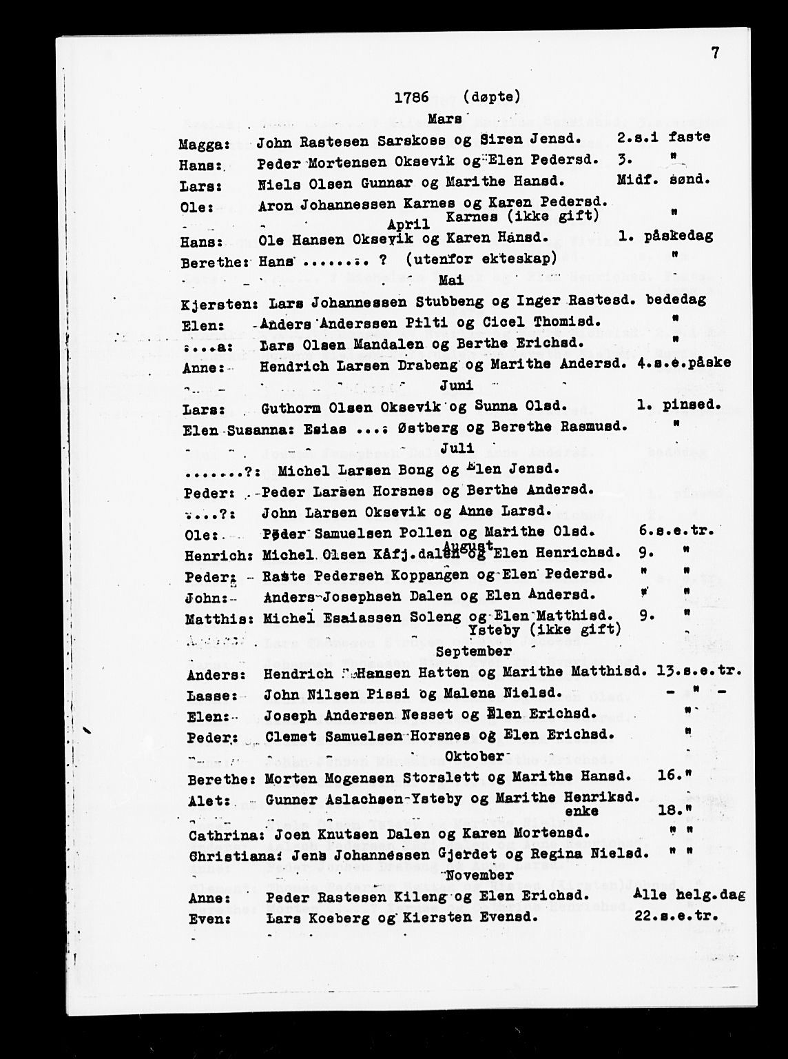 Lyngen sokneprestembete, AV/SATØ-S-1289/H/He/Hea/L0002kirke: Parish register (official) no. 2 og 3 (avskrift), 1782-1790, p. 7