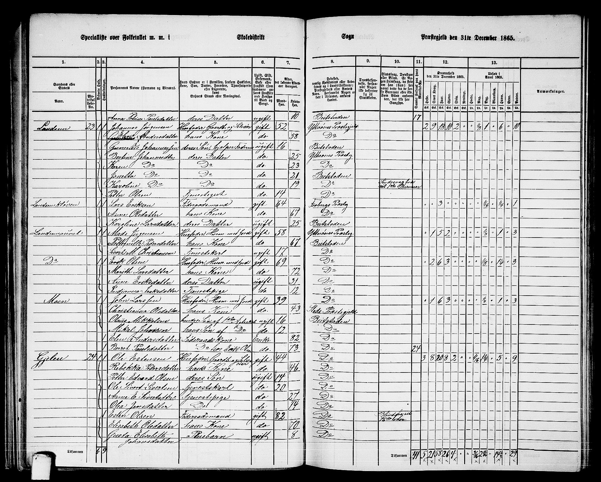 RA, 1865 census for Beitstad, 1865, p. 47