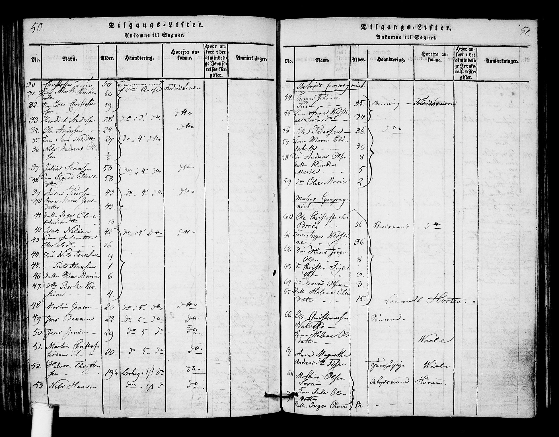 Borre kirkebøker, AV/SAKO-A-338/F/Fa/L0004: Parish register (official) no. I 4, 1815-1845, p. 50-51