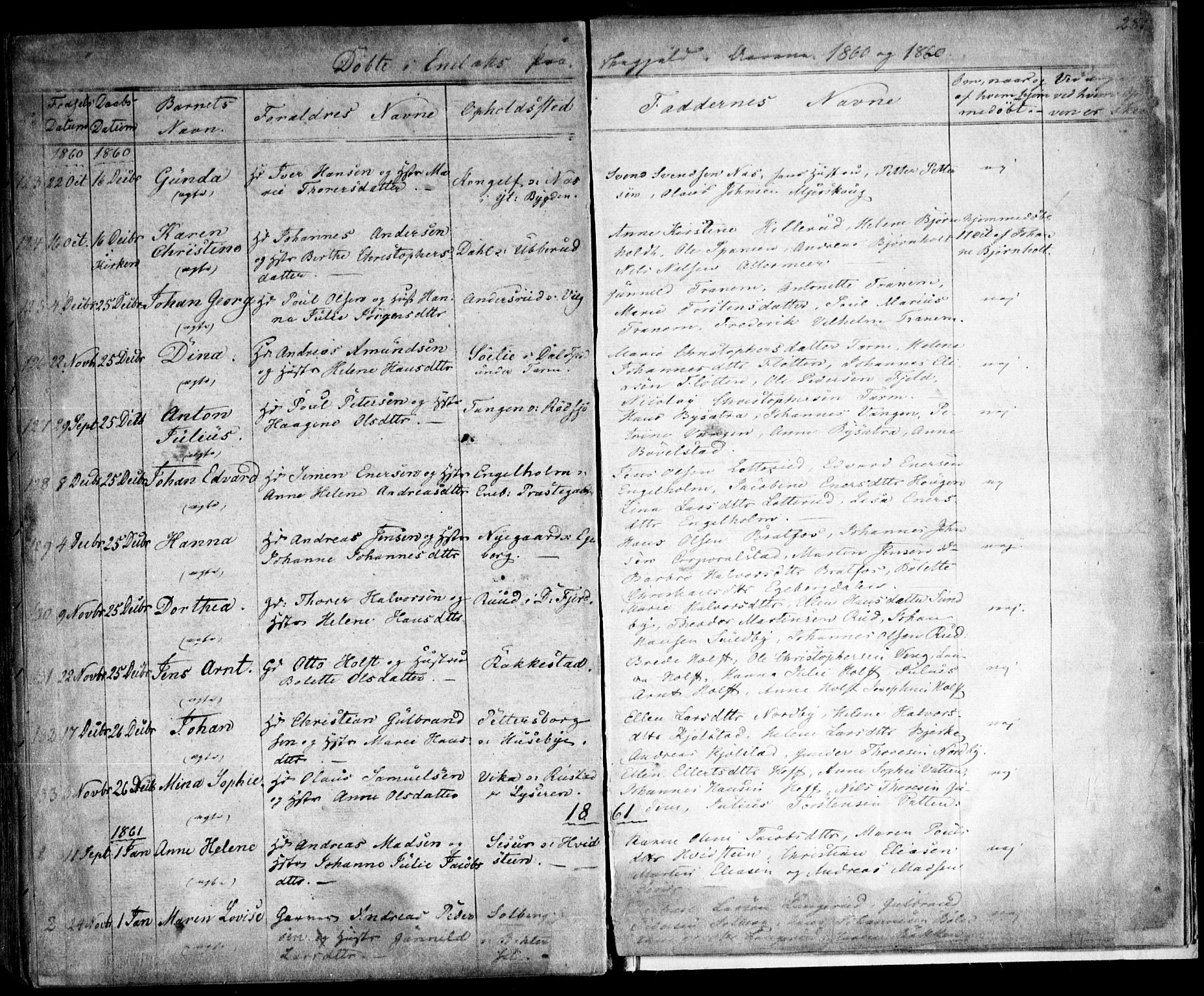 Enebakk prestekontor Kirkebøker, SAO/A-10171c/F/Fa/L0009: Parish register (official) no. I 9, 1832-1861, p. 281