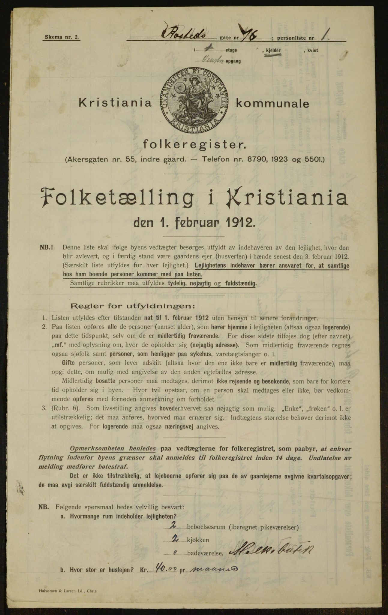 OBA, Municipal Census 1912 for Kristiania, 1912, p. 84696