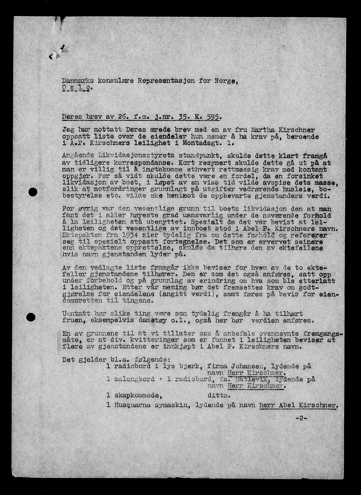 Justisdepartementet, Tilbakeføringskontoret for inndratte formuer, AV/RA-S-1564/H/Hc/Hcc/L0951: --, 1945-1947, p. 340