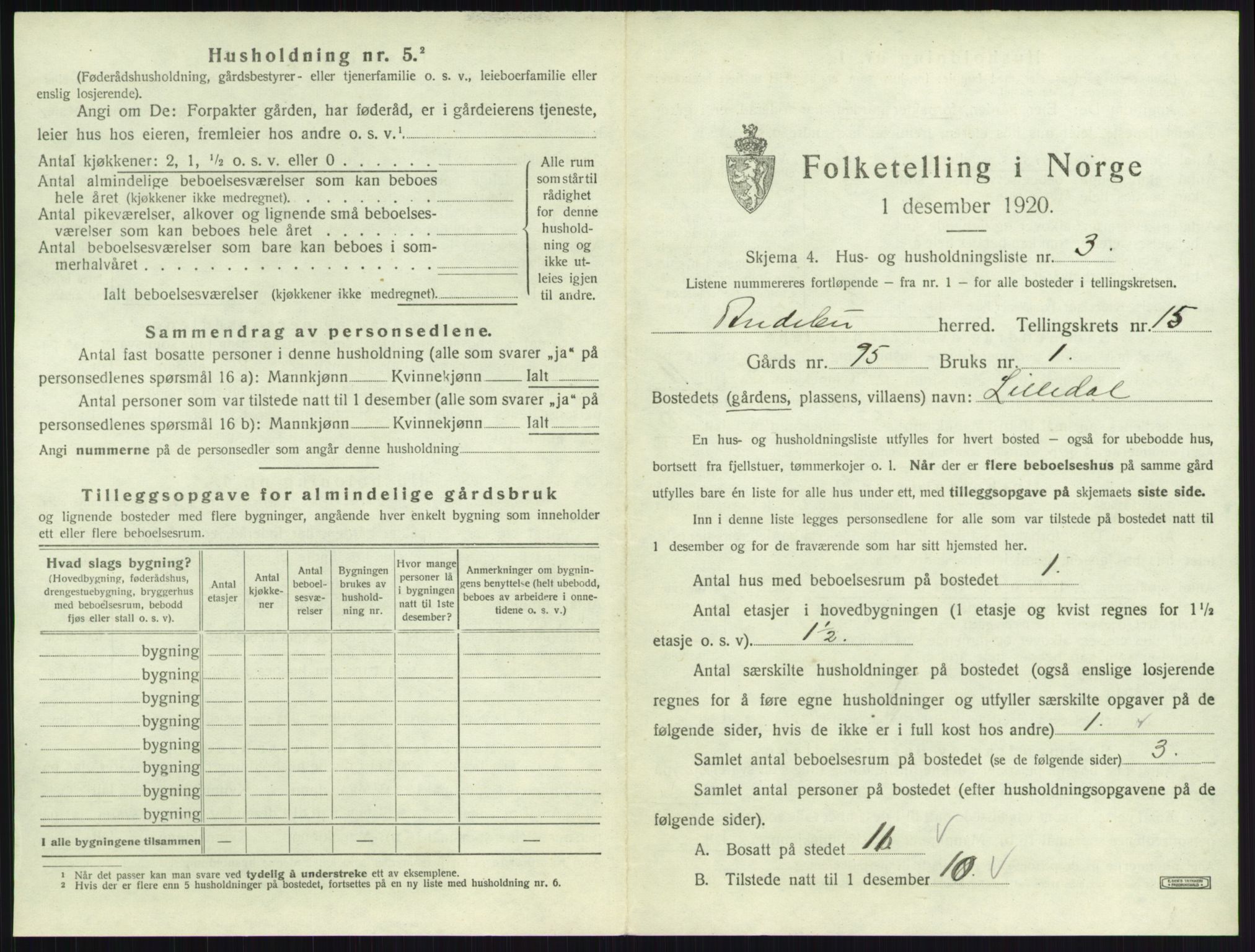 SAKO, 1920 census for Andebu, 1920, p. 843