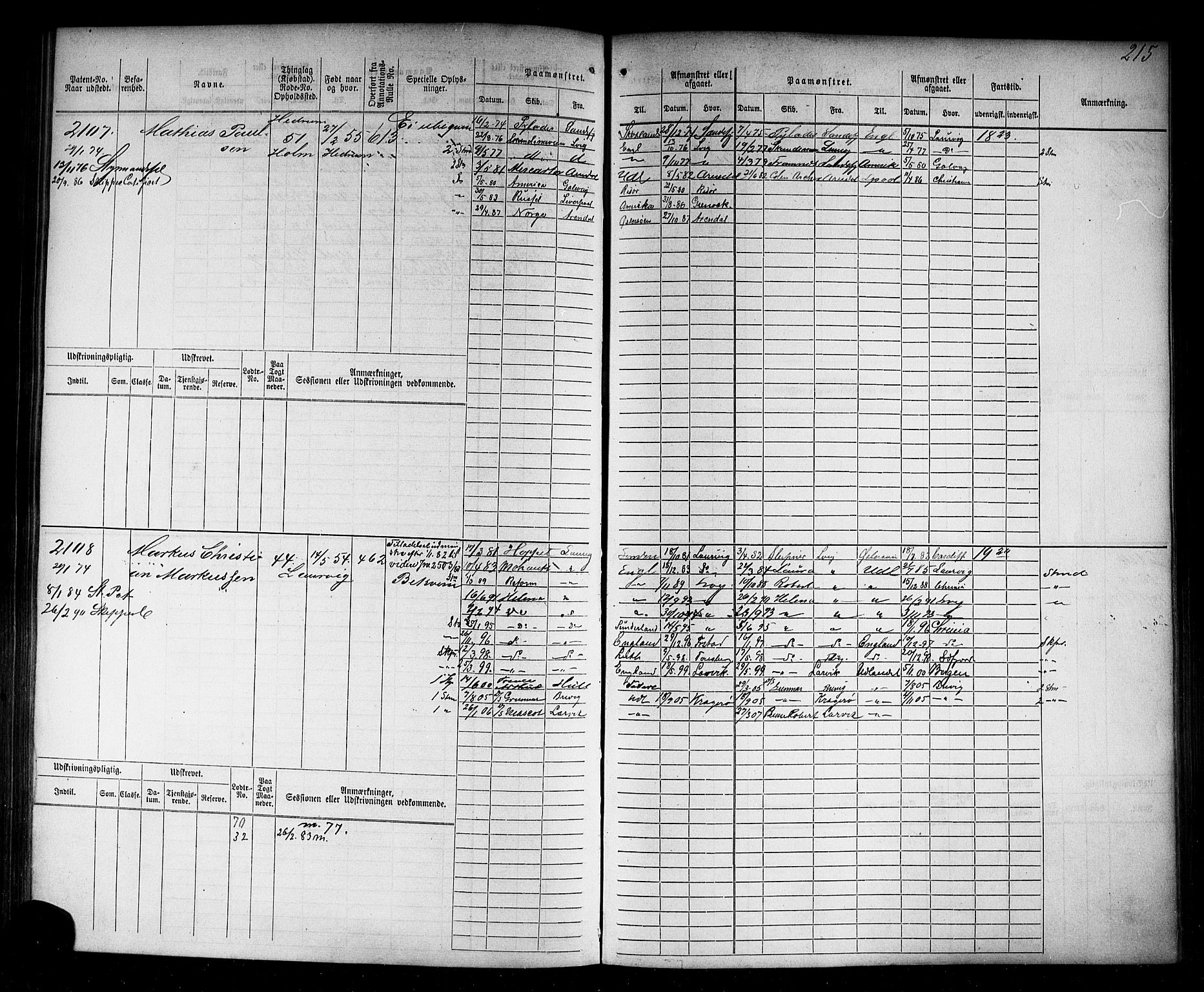 Larvik innrulleringskontor, SAKO/A-787/F/Fc/L0006: Hovedrulle, 1871, p. 218