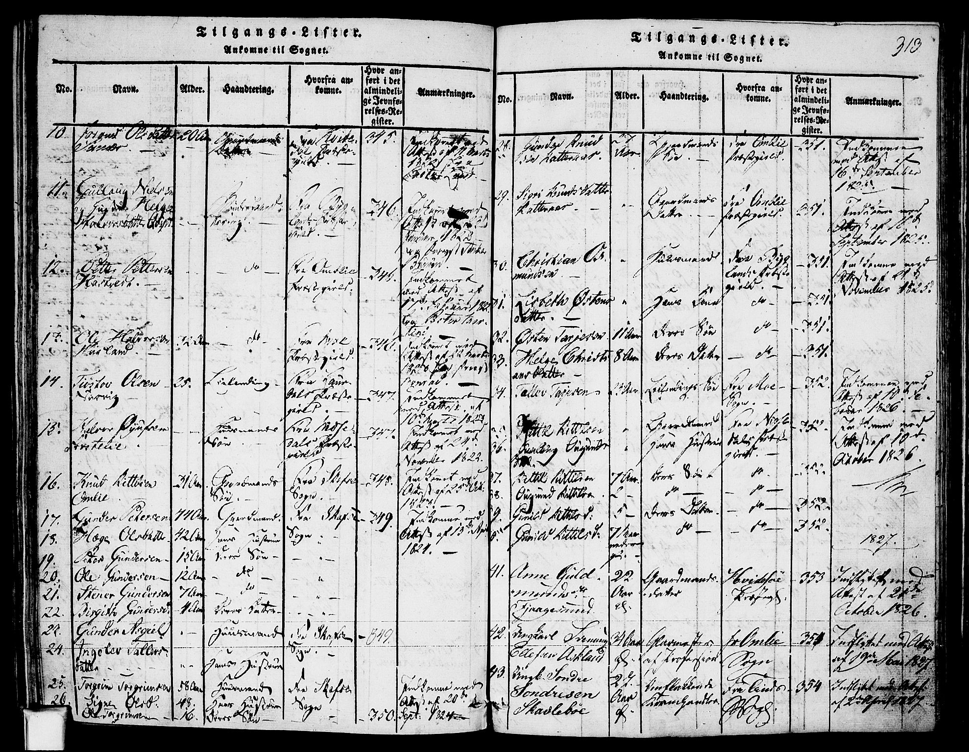 Fyresdal kirkebøker, SAKO/A-263/F/Fa/L0003: Parish register (official) no. I 3, 1815-1840, p. 313
