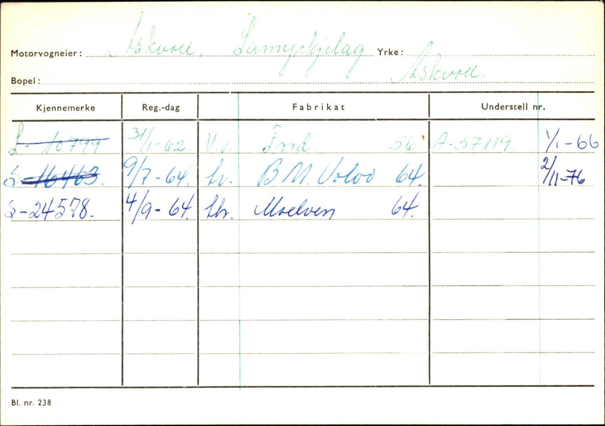 Statens vegvesen, Sogn og Fjordane vegkontor, AV/SAB-A-5301/4/F/L0132: Eigarregister Askvoll A-Å. Balestrand A-Å, 1945-1975, p. 79