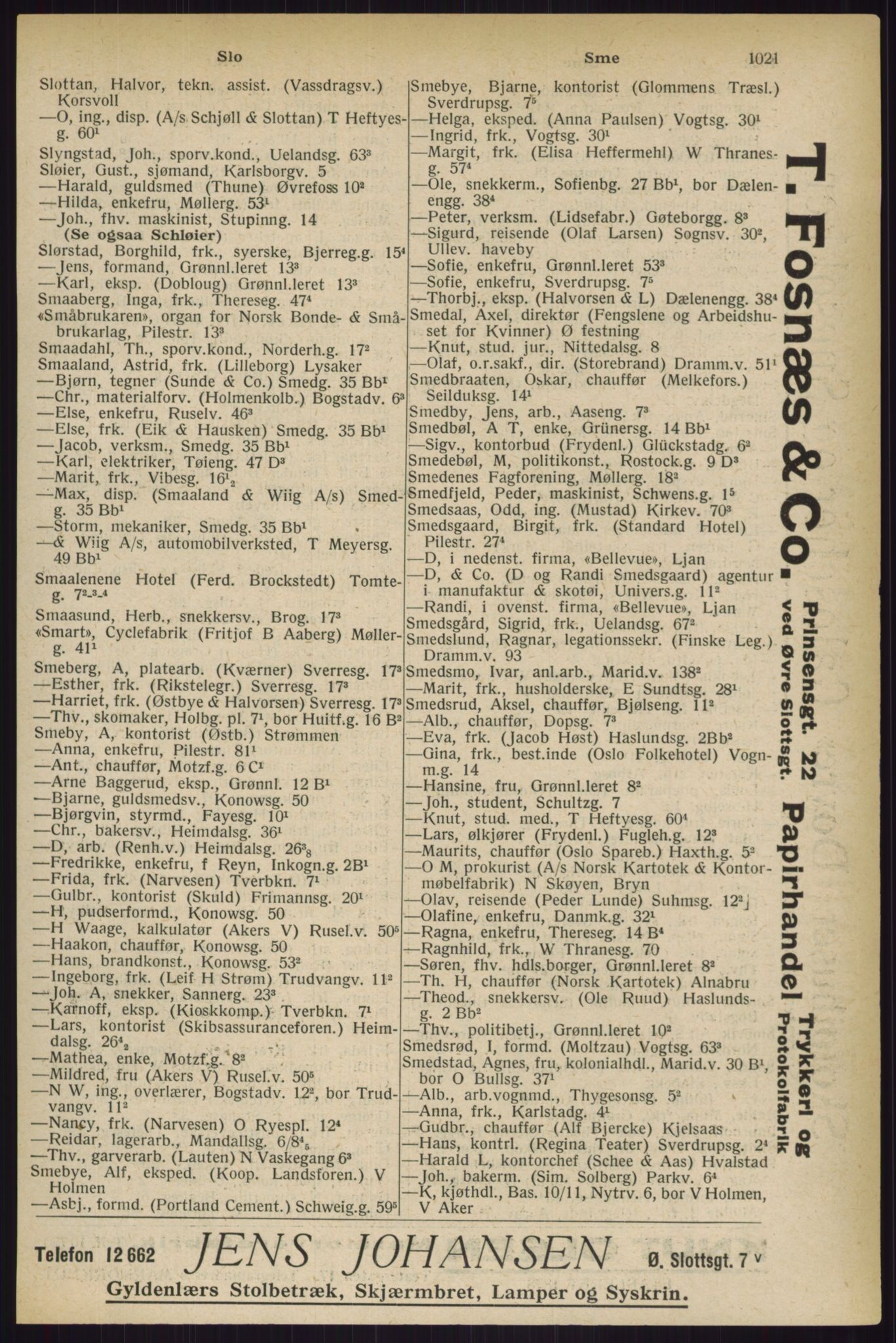 Kristiania/Oslo adressebok, PUBL/-, 1927, p. 1021