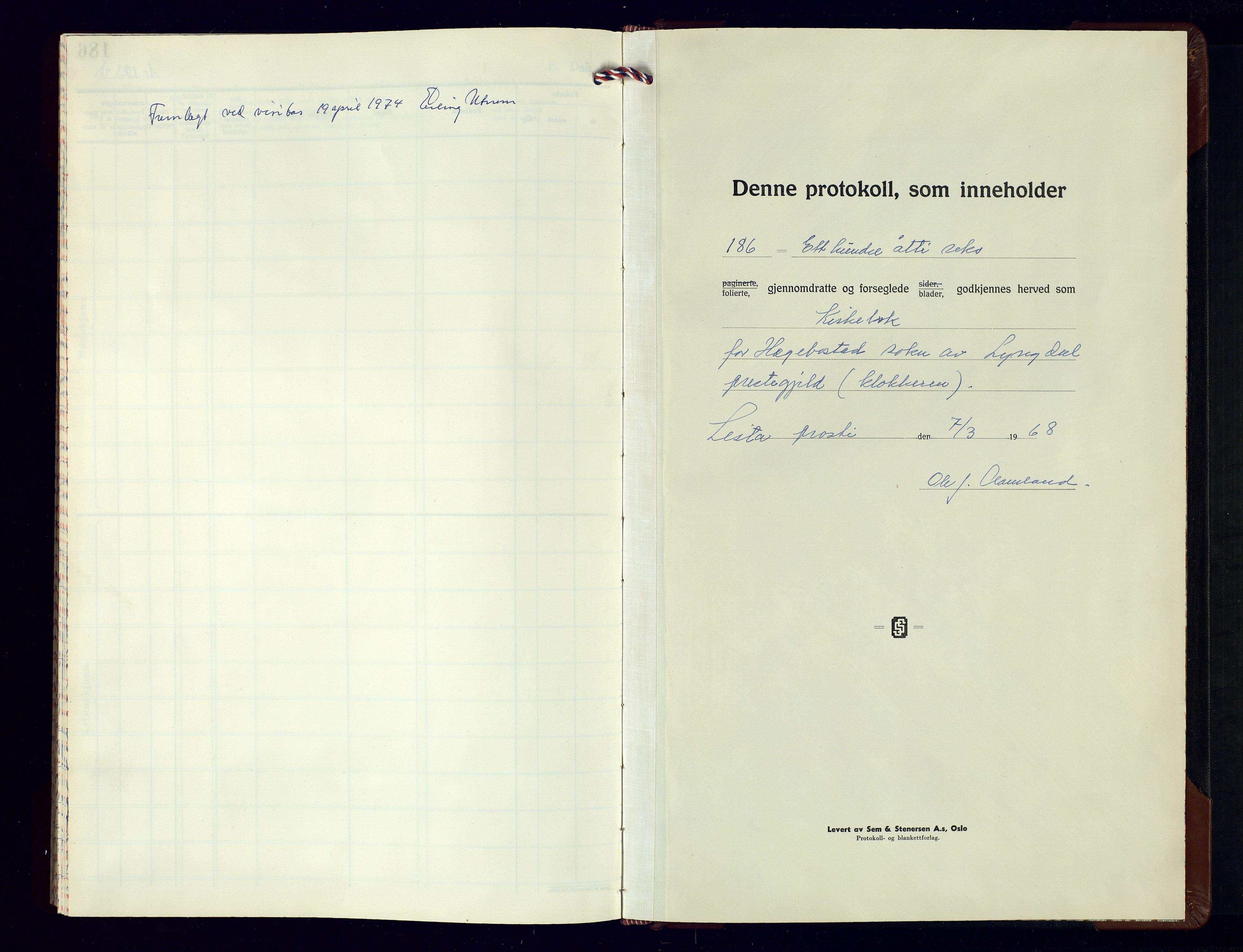 Hægebostad sokneprestkontor, AV/SAK-1111-0024/F/Fb/Fba/L0007: Parish register (copy) no. B-7, 1969-1988