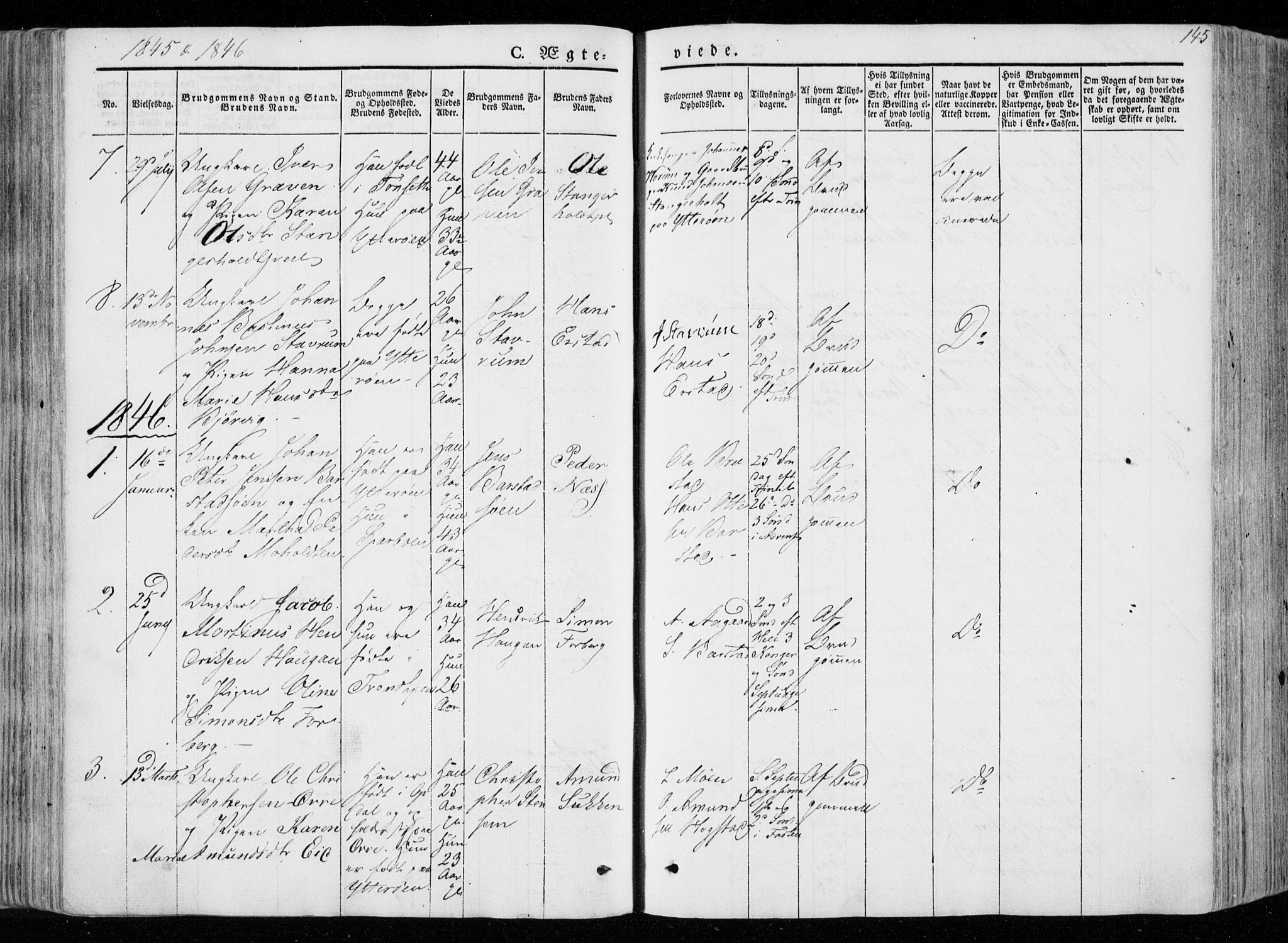 Ministerialprotokoller, klokkerbøker og fødselsregistre - Nord-Trøndelag, SAT/A-1458/722/L0218: Parish register (official) no. 722A05, 1843-1868, p. 145