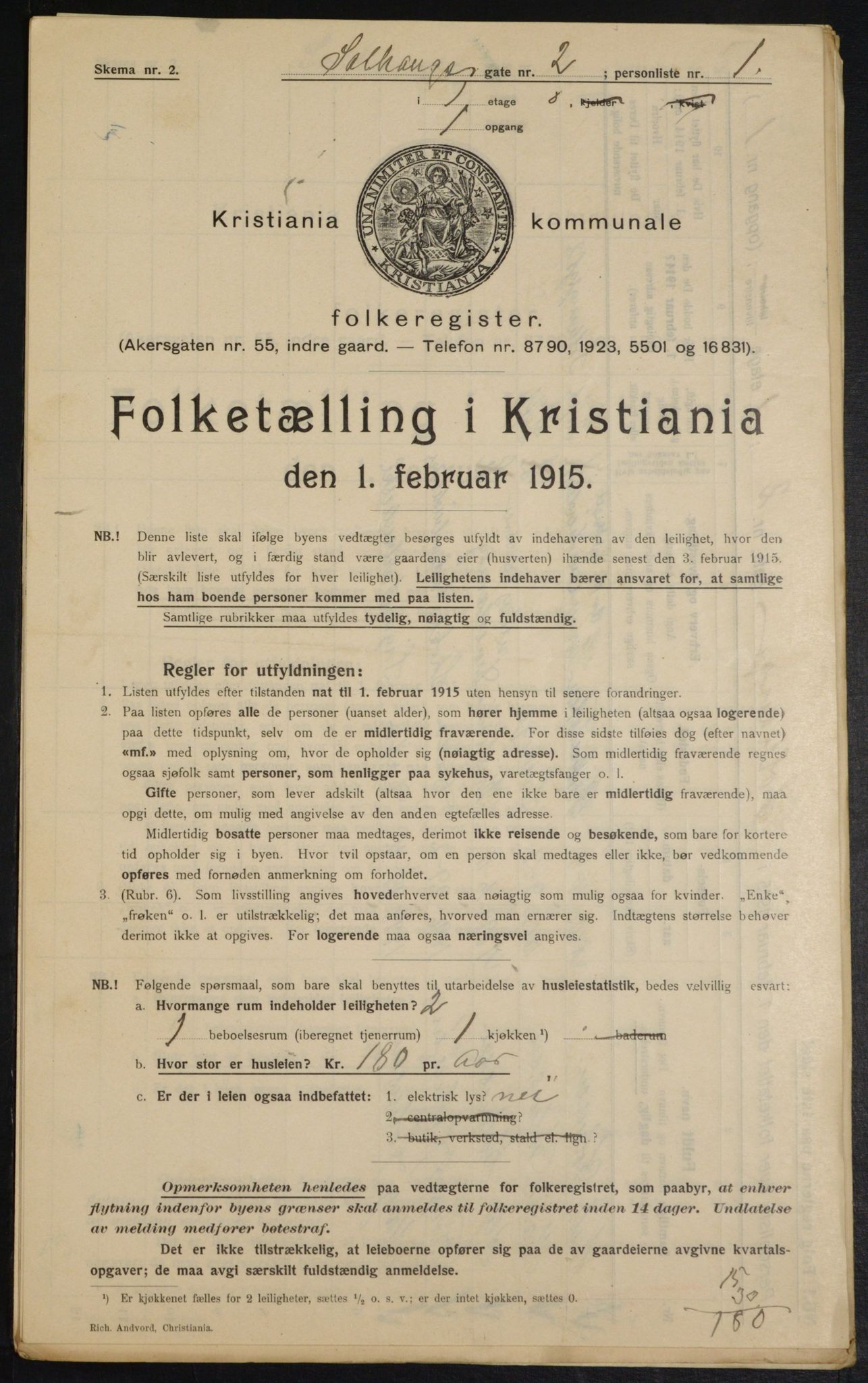 OBA, Municipal Census 1915 for Kristiania, 1915, p. 99261