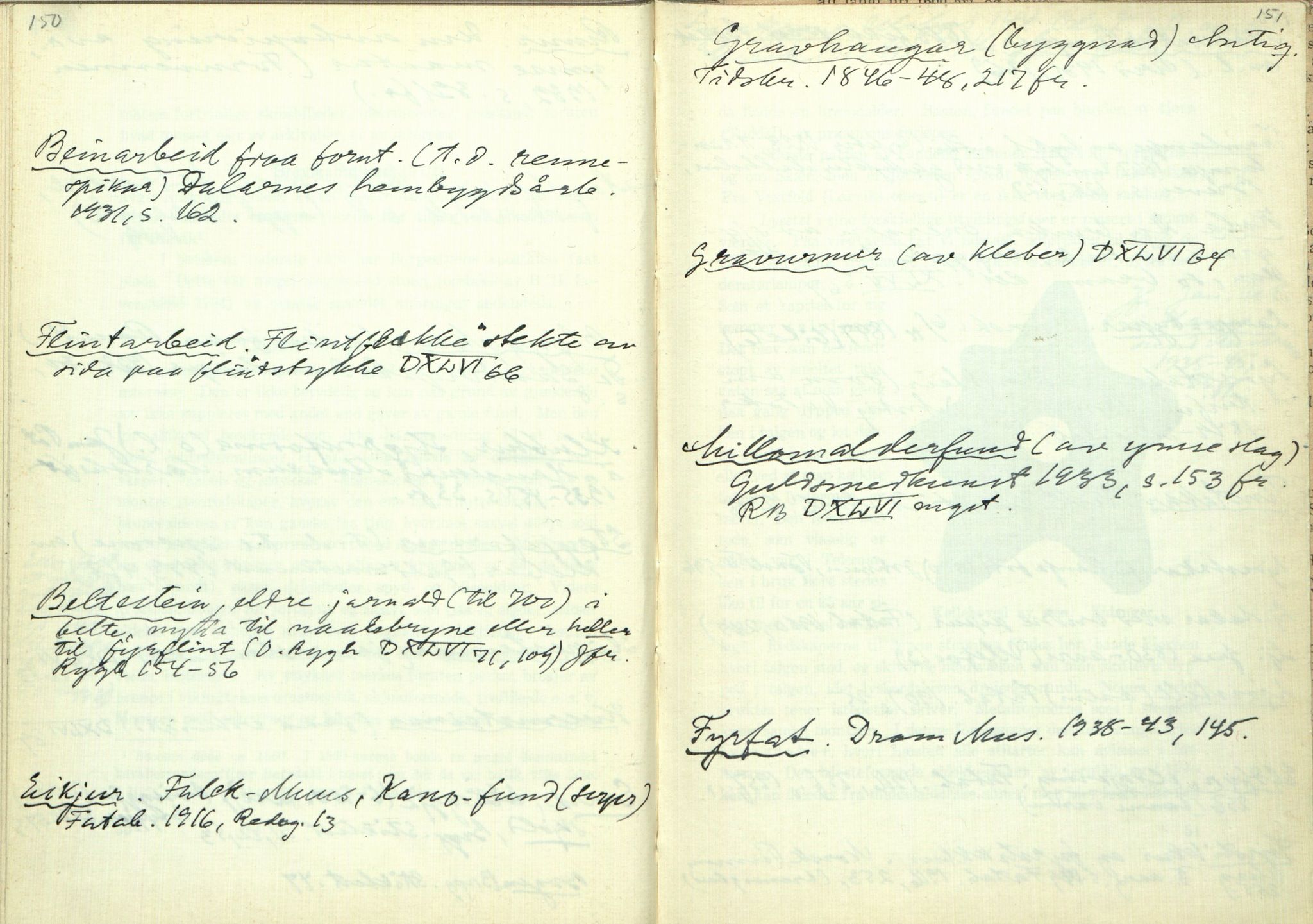 Rikard Berge, TEMU/TGM-A-1003/H/L0097: 97: Utklypp. Register ll, 1927, p. 150-151