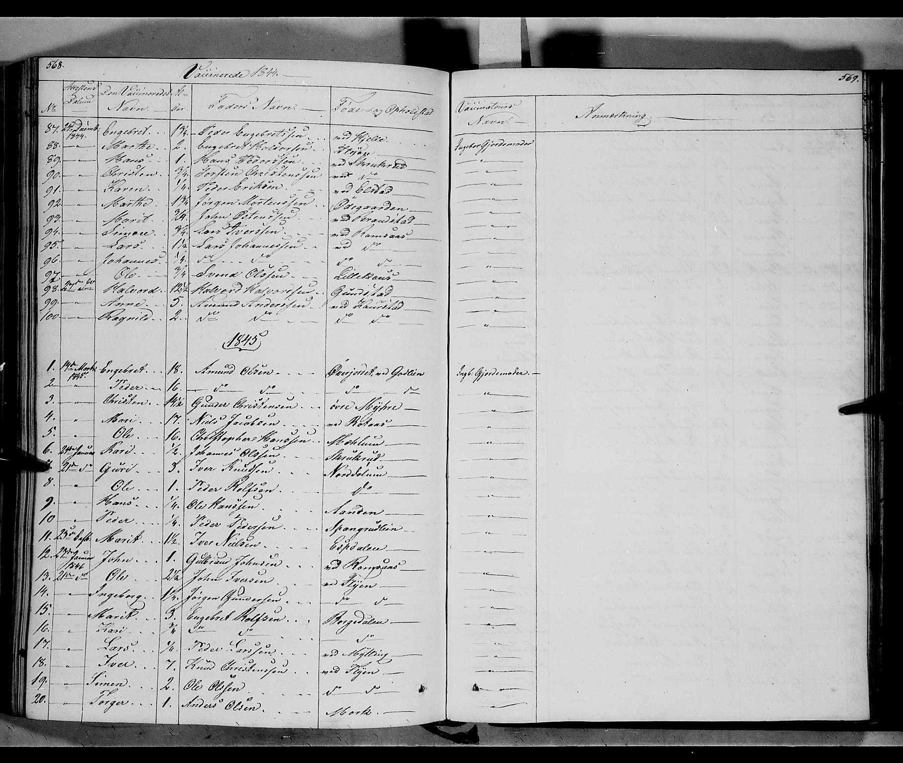 Ringebu prestekontor, AV/SAH-PREST-082/H/Ha/Haa/L0005: Parish register (official) no. 5, 1839-1848, p. 568-569