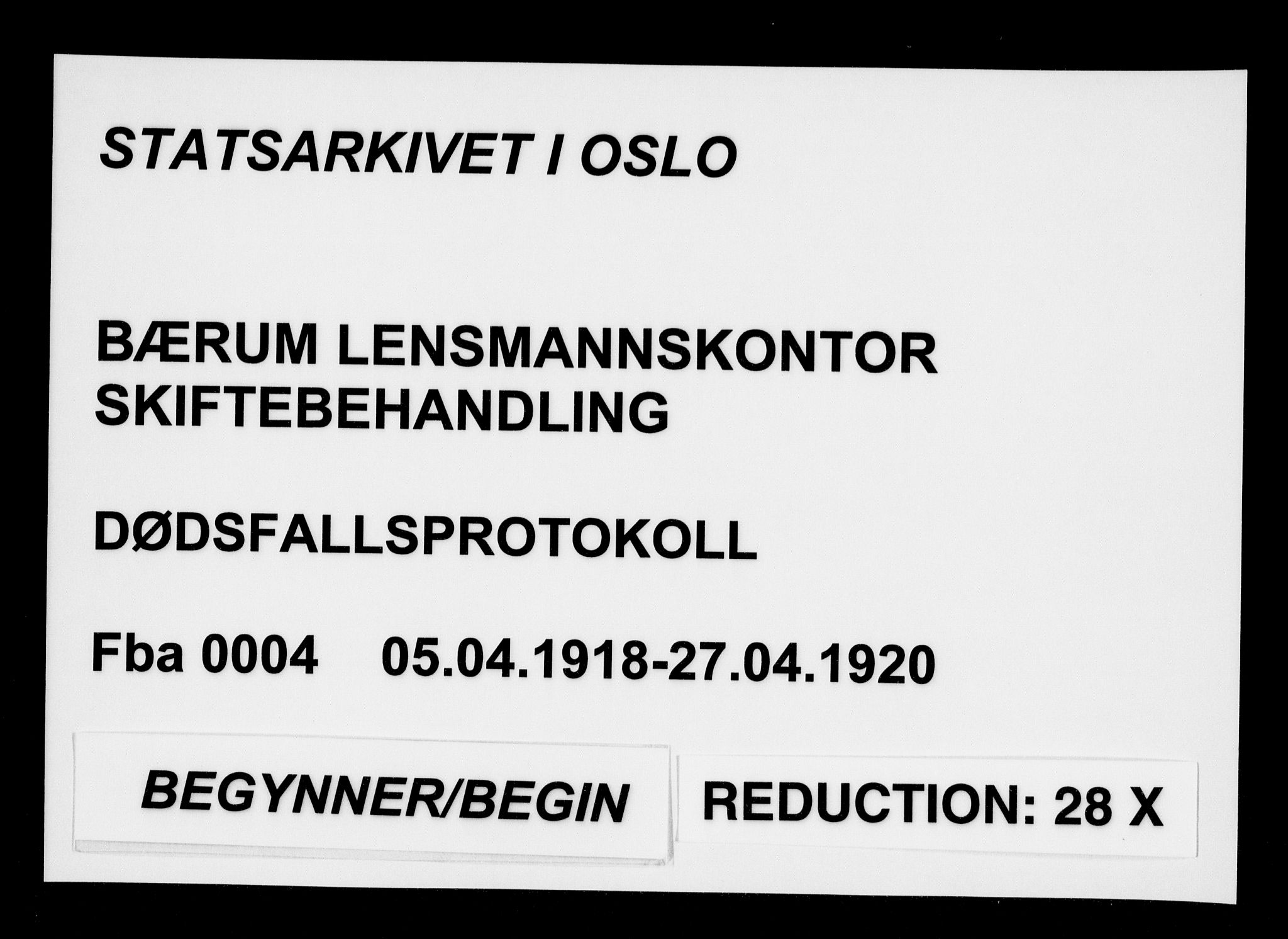 Bærum lensmannskontor, AV/SAO-A-10277/H/Ha/Haa/L0004: Dødsanmeldelsesprotokoll, 1918-1920