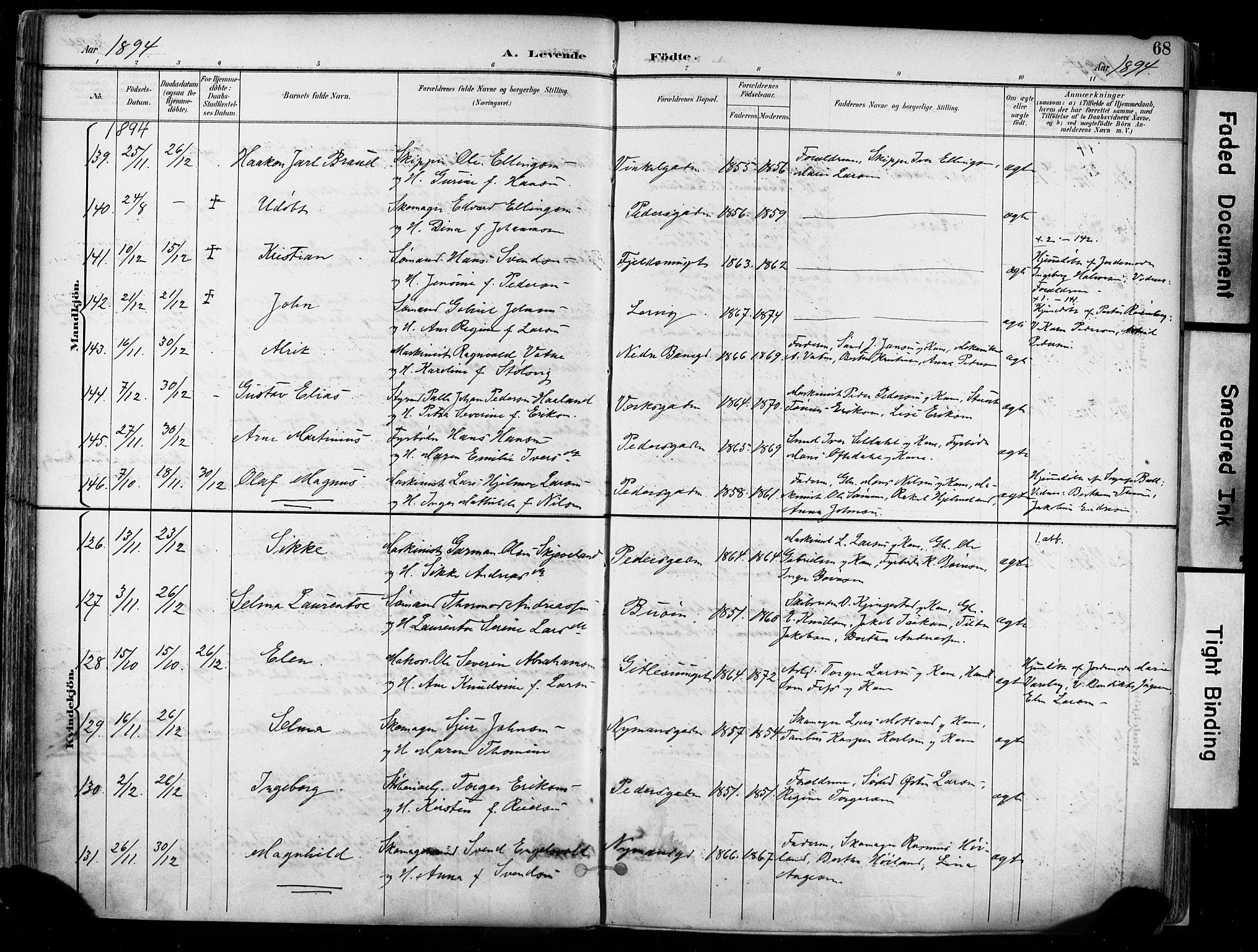 St. Johannes sokneprestkontor, AV/SAST-A-101814/001/30/30BA/L0004: Parish register (official) no. A 4, 1891-1899, p. 68