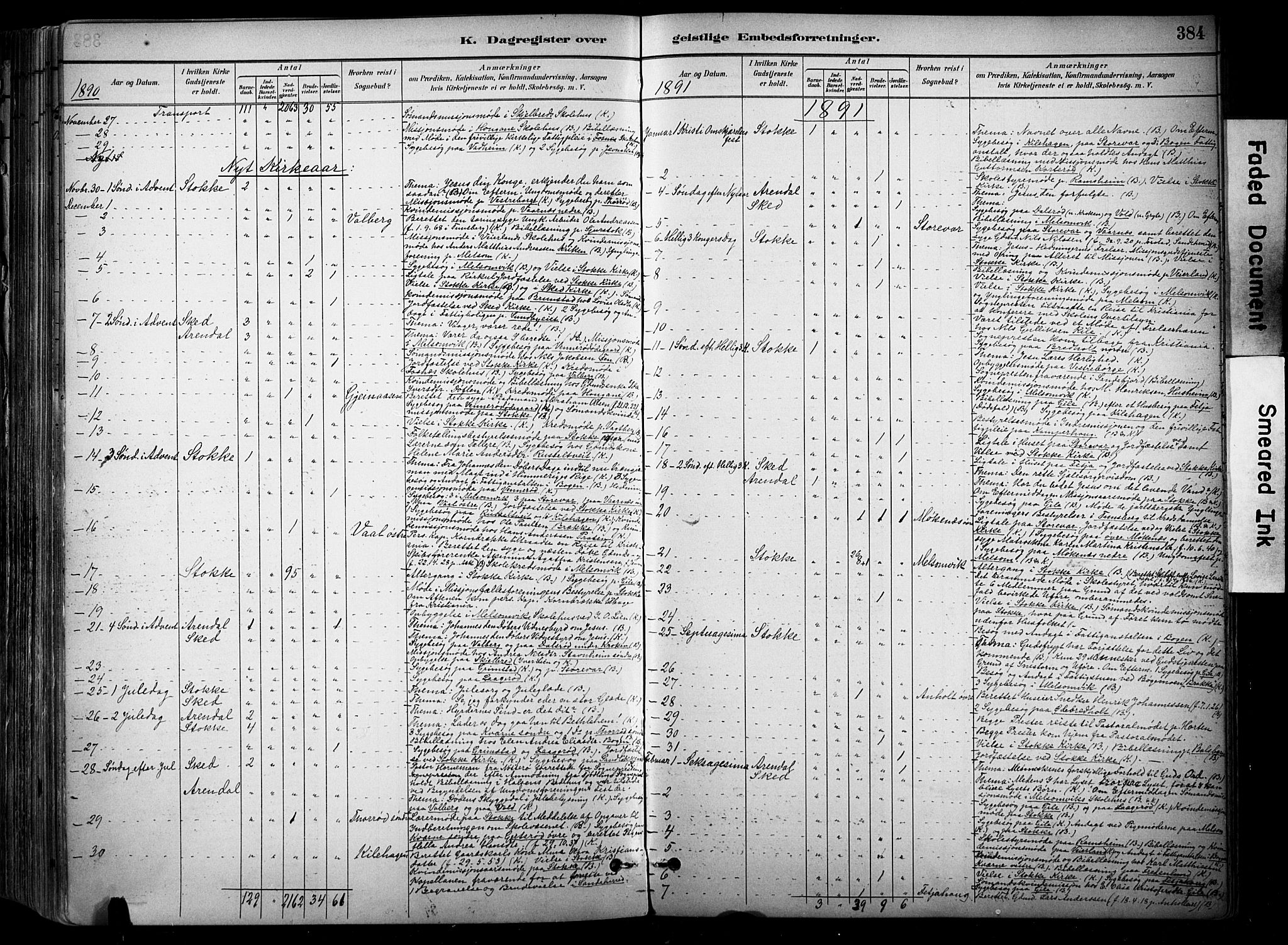 Stokke kirkebøker, SAKO/A-320/F/Fa/L0010: Parish register (official) no. I 10, 1884-1903, p. 384