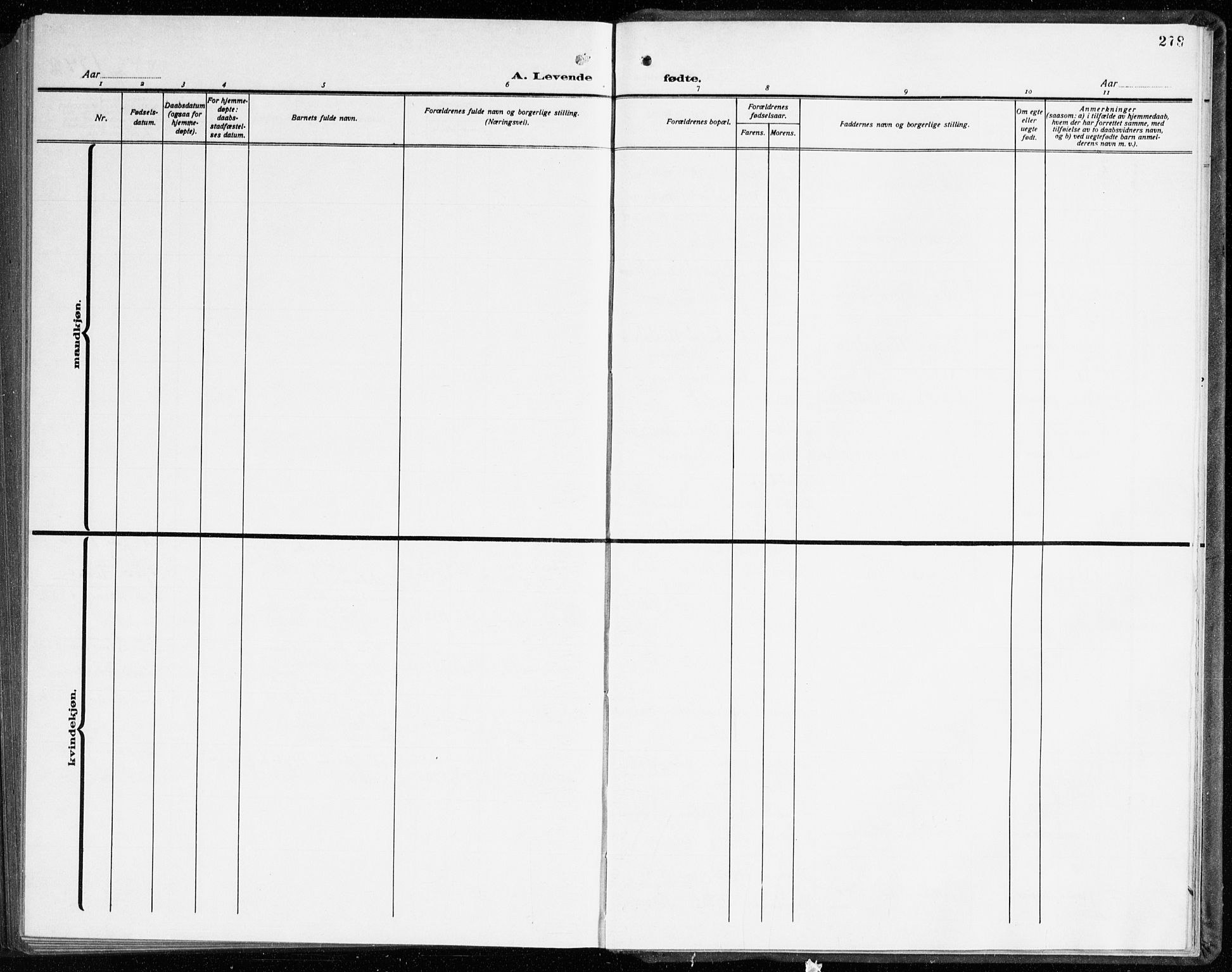 Årstad Sokneprestembete, SAB/A-79301/H/Hab/L0006: Parish register (copy) no. A 6, 1934-1943, p. 278