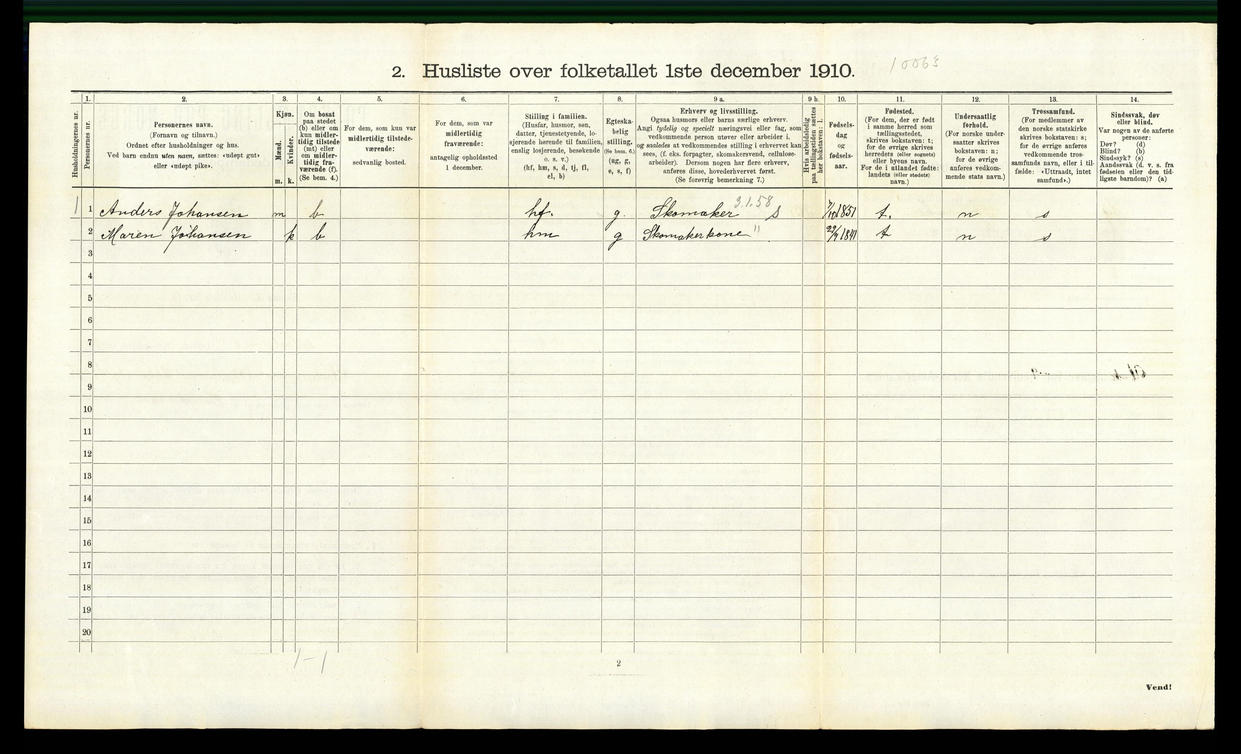 RA, 1910 census for Modum, 1910, p. 3735