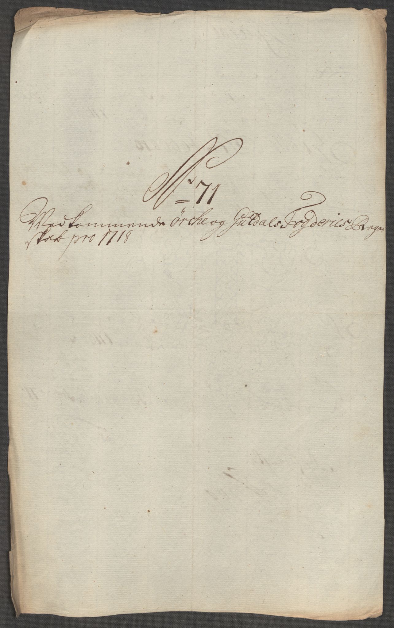 Rentekammeret inntil 1814, Reviderte regnskaper, Fogderegnskap, RA/EA-4092/R60/L3972: Fogderegnskap Orkdal og Gauldal, 1718, p. 154