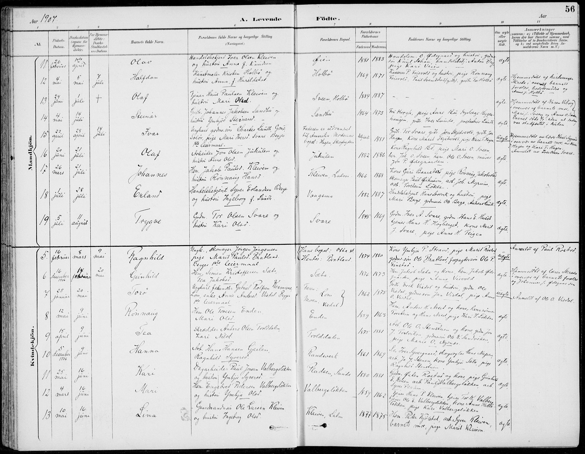 Vågå prestekontor, AV/SAH-PREST-076/H/Ha/Hab/L0002: Parish register (copy) no. 2, 1894-1939, p. 56