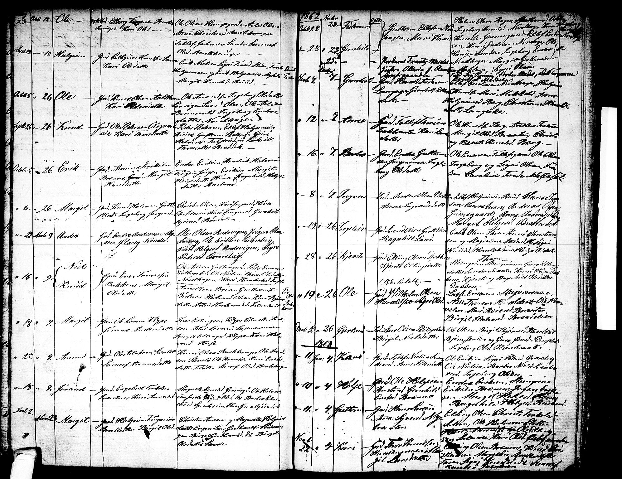 Nes kirkebøker, SAKO/A-236/G/Ga/L0001: Parish register (copy) no. I 1, 1843-1872