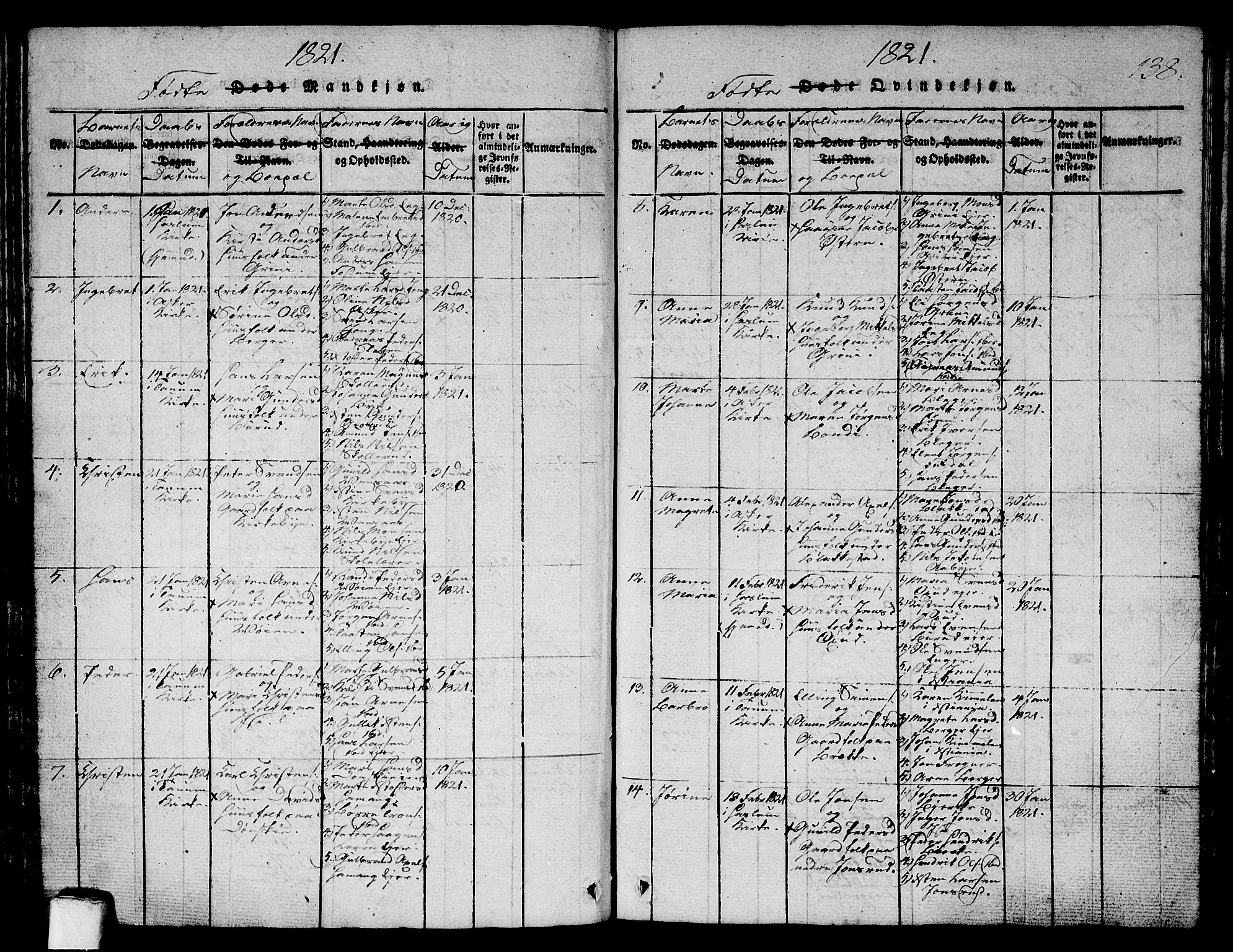 Asker prestekontor Kirkebøker, SAO/A-10256a/G/Ga/L0001: Parish register (copy) no. I 1, 1814-1830, p. 138