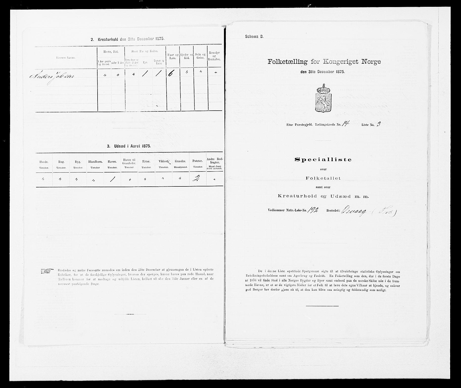 SAB, 1875 census for 1211P Etne, 1875, p. 916