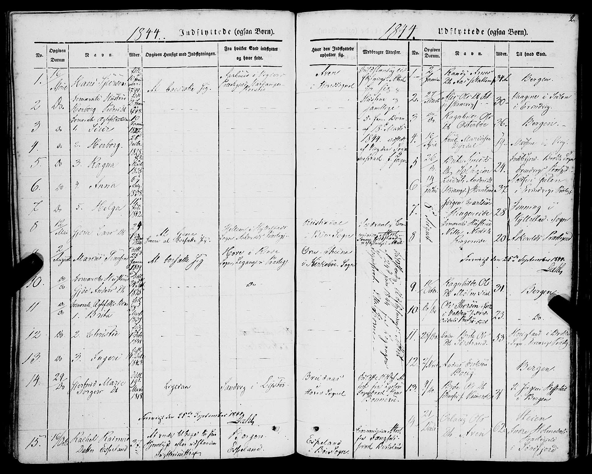 Lavik sokneprestembete, SAB/A-80901: Parish register (official) no. A 3, 1843-1863, p. 2