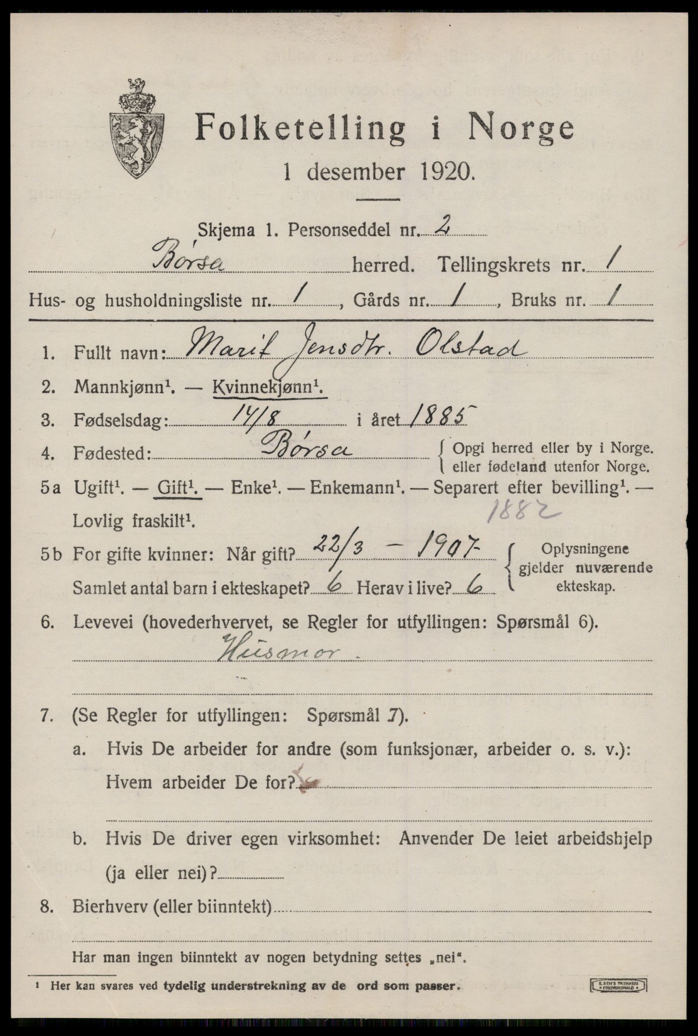 SAT, 1920 census for Børsa, 1920, p. 559